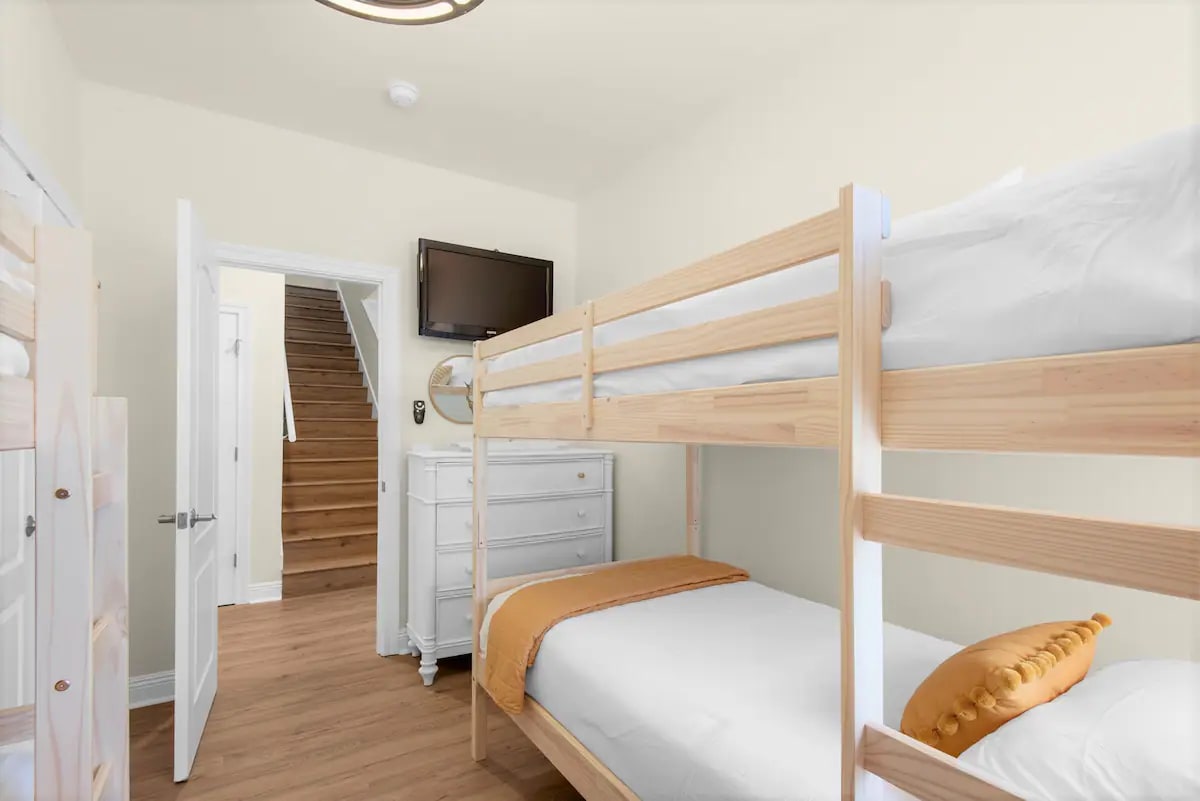 Shipwatch-22...1st floor. Bedroom 3. Photo 2. Two twin over twin bunks with wall mount TV. Sleeps 4.