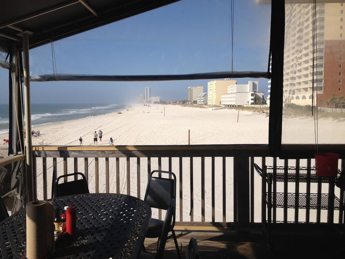 Having Lunch at Sea and Suds which is on our property