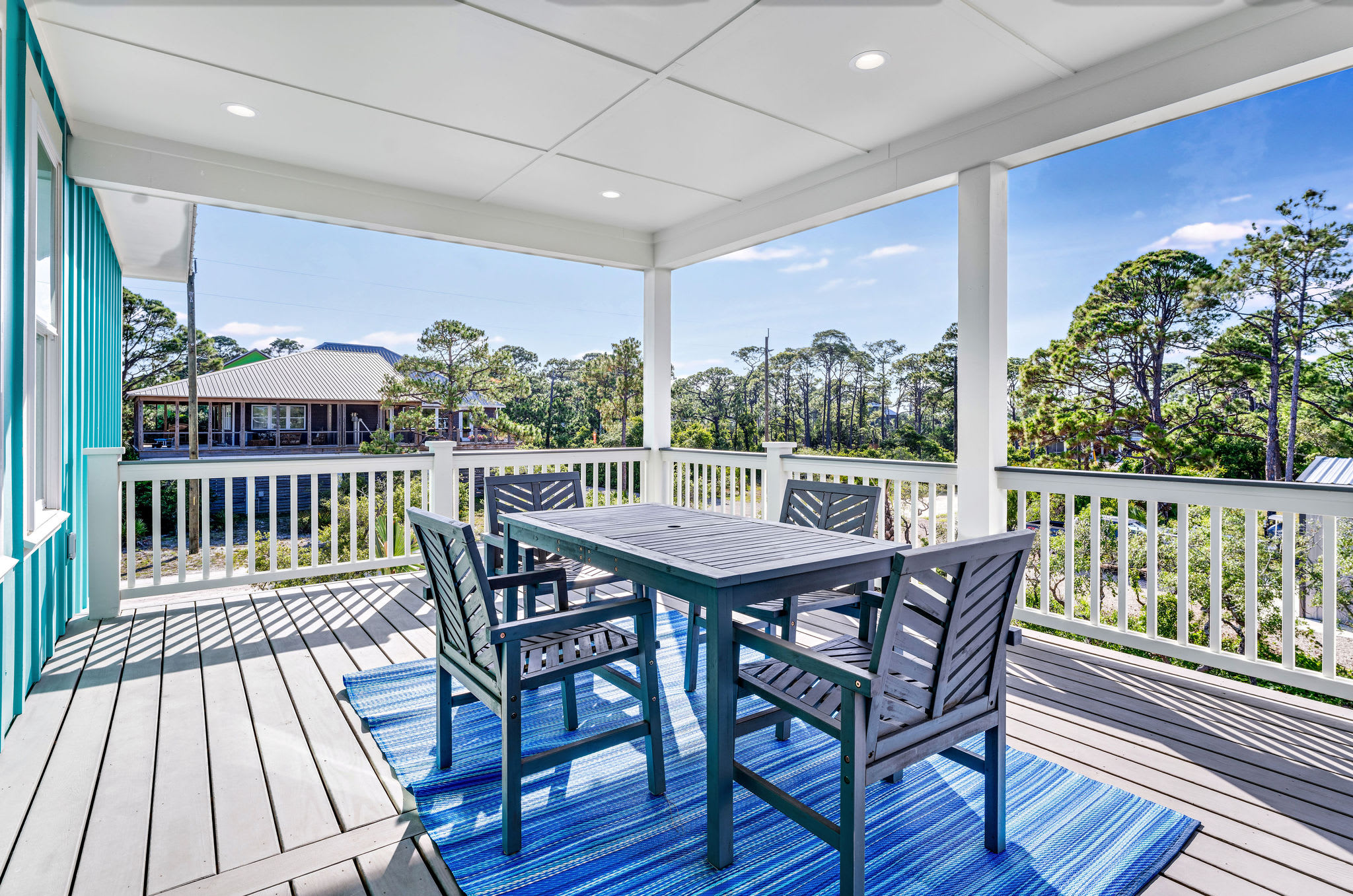Patio overlooking pool