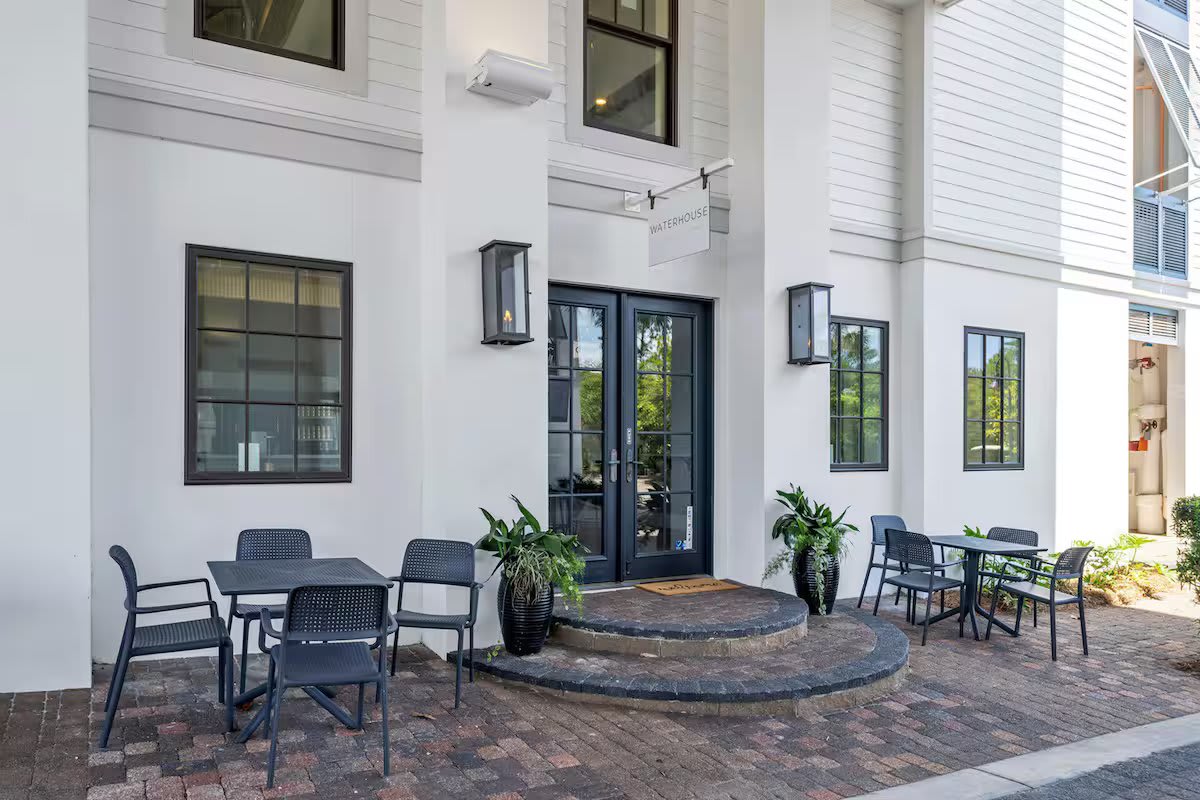 Waterhouse Wine &amp; Coffee Bar at the entrance of the neighborhood