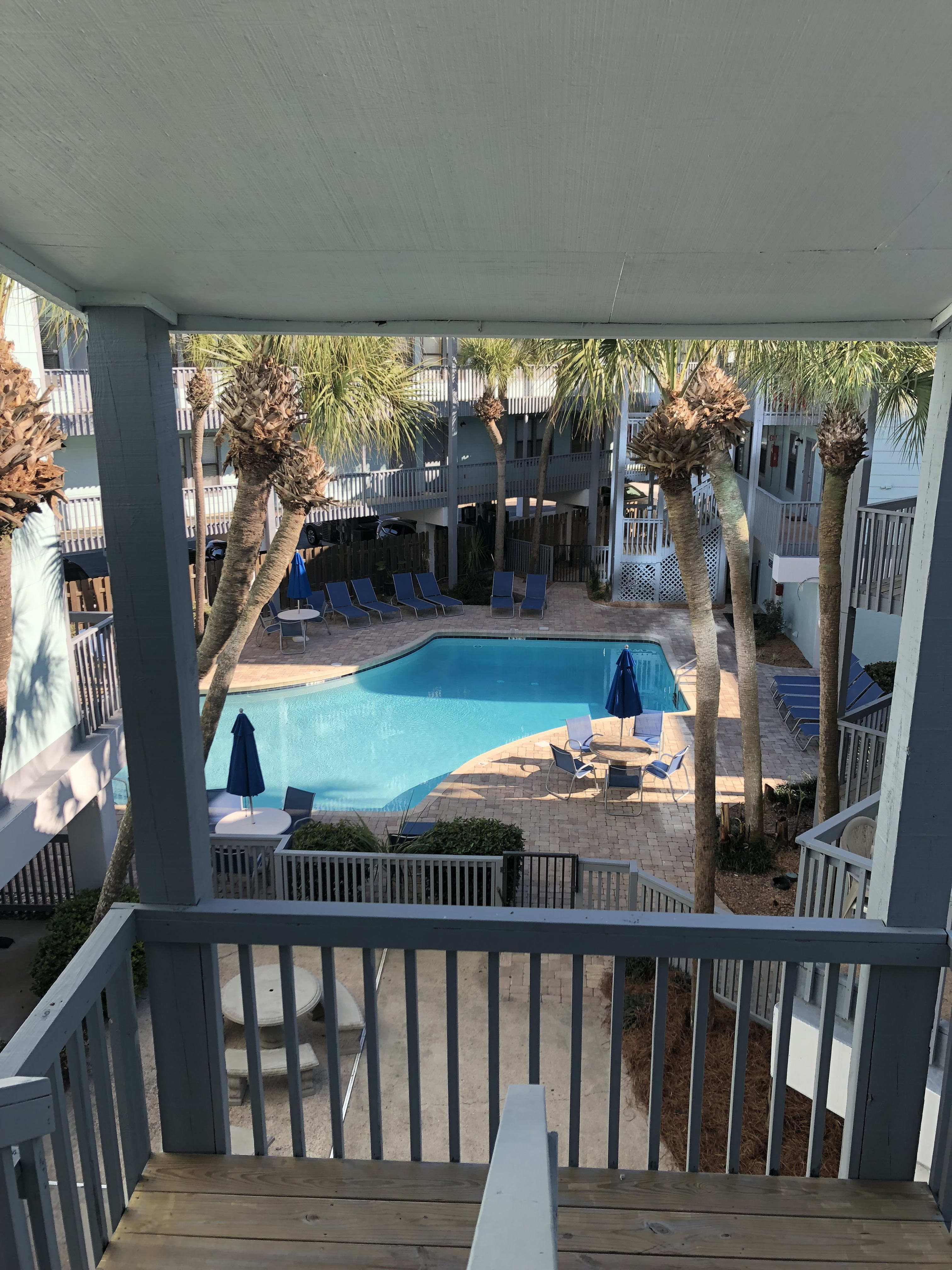 Pool view from entrance door