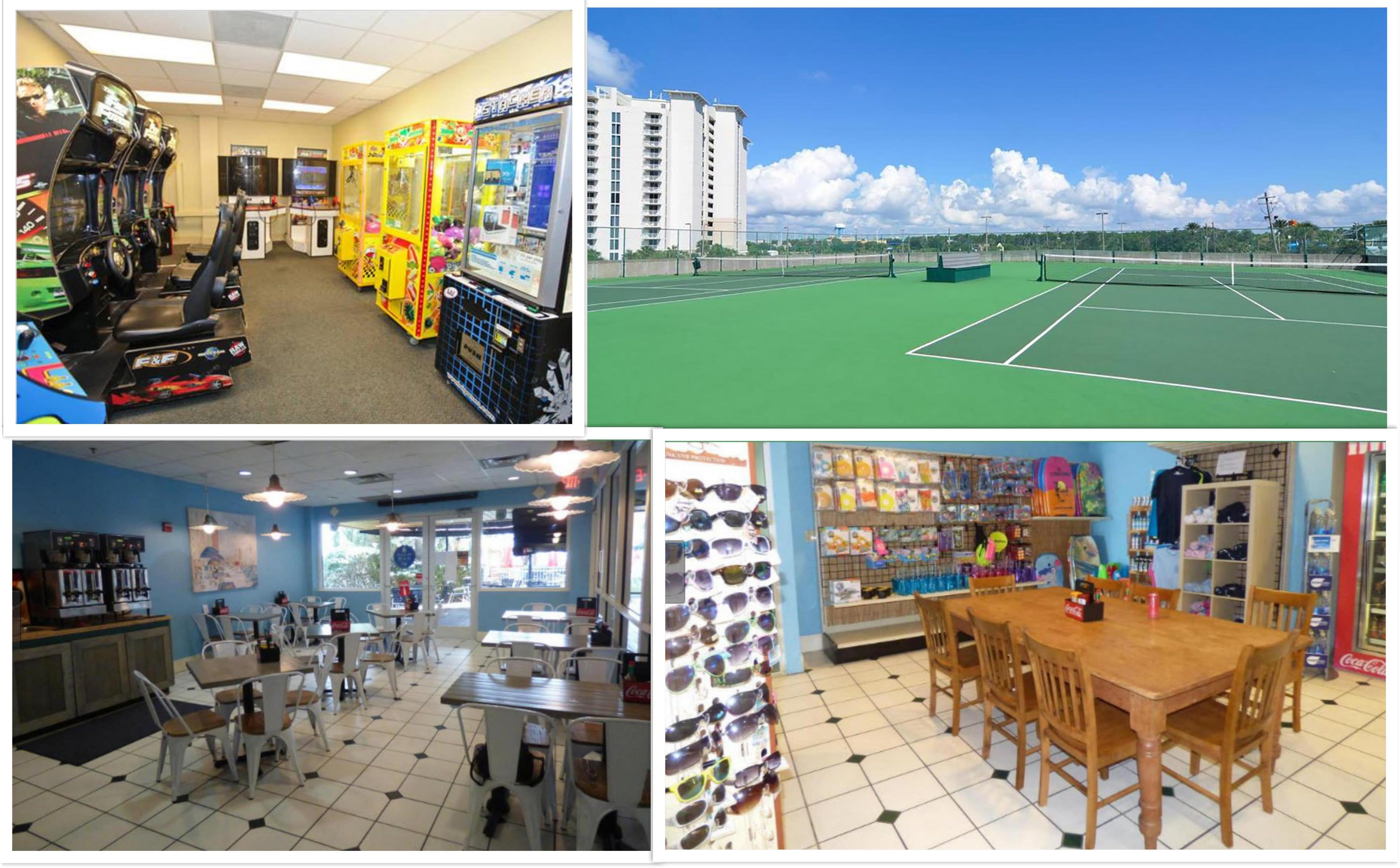 Seasonal Cafe, Game Room and Courts