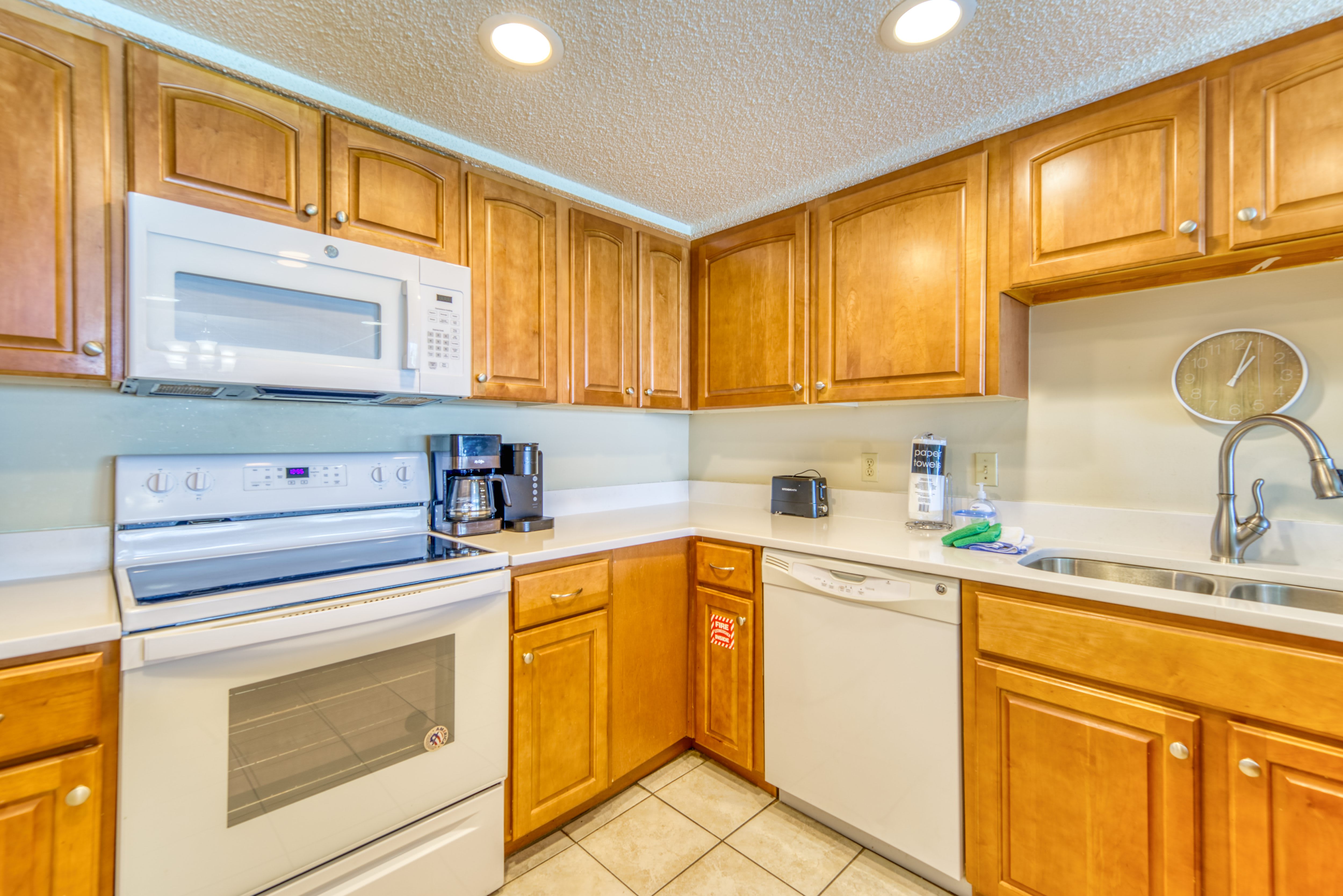 A bright, open kitchen perfect for vacation meals.