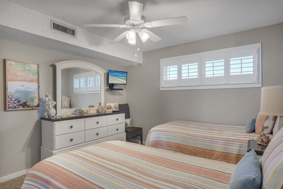 Second Bedroom has 2 twin beds and a smart tv