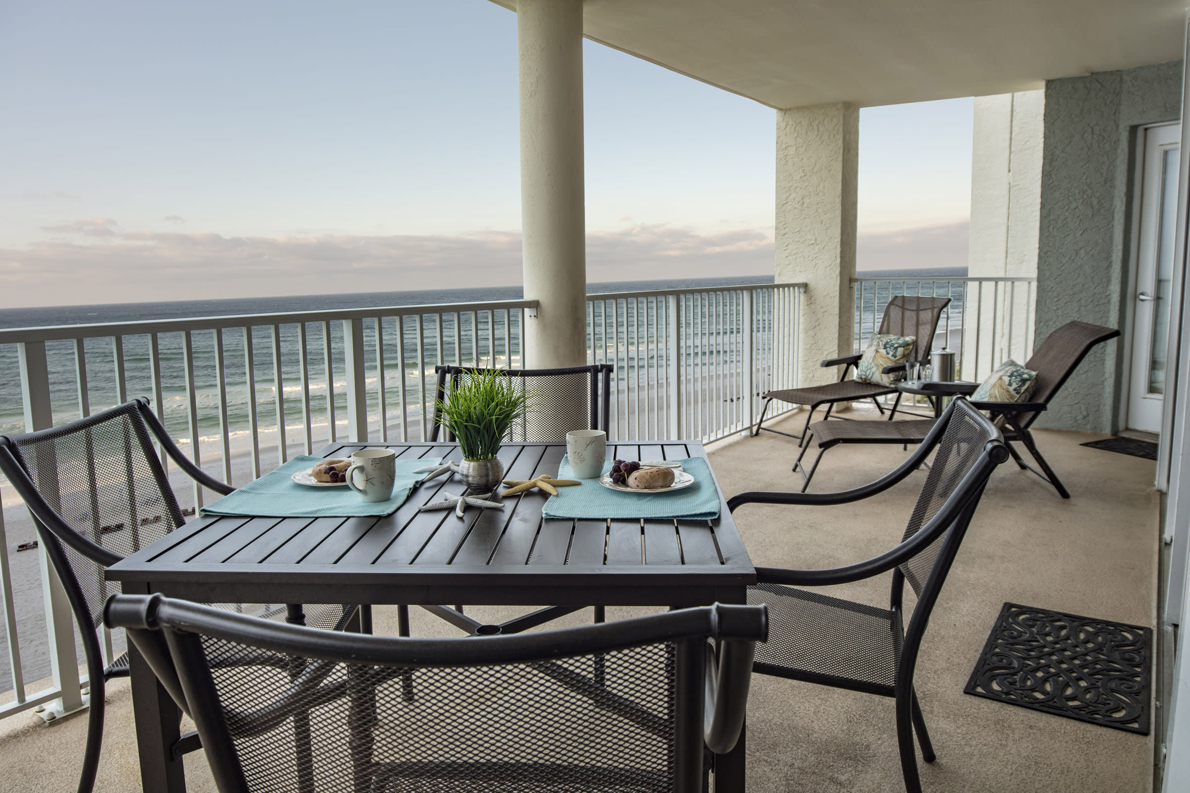 Table for 4 on the large balcony area!