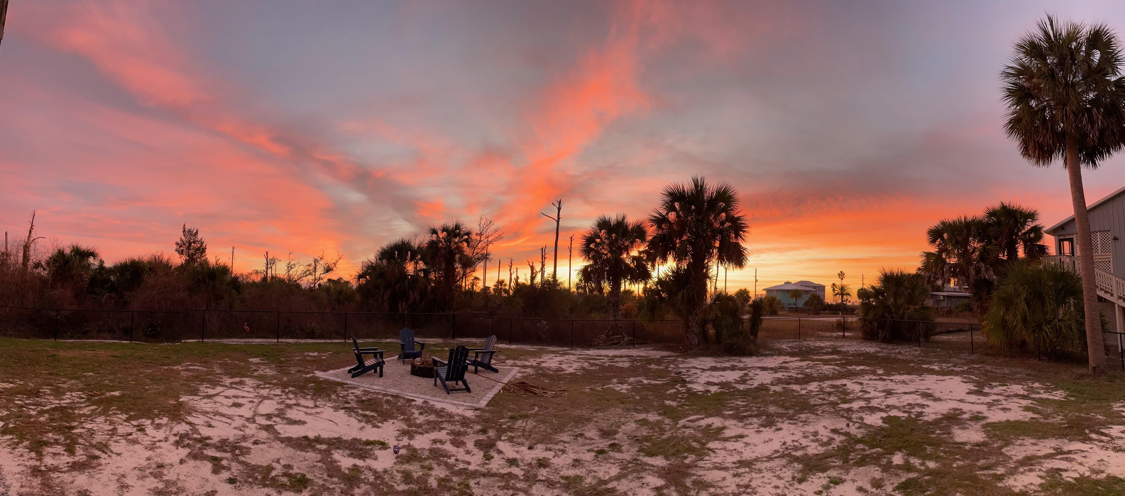 Sunset from the back yard looking toward the gulf I