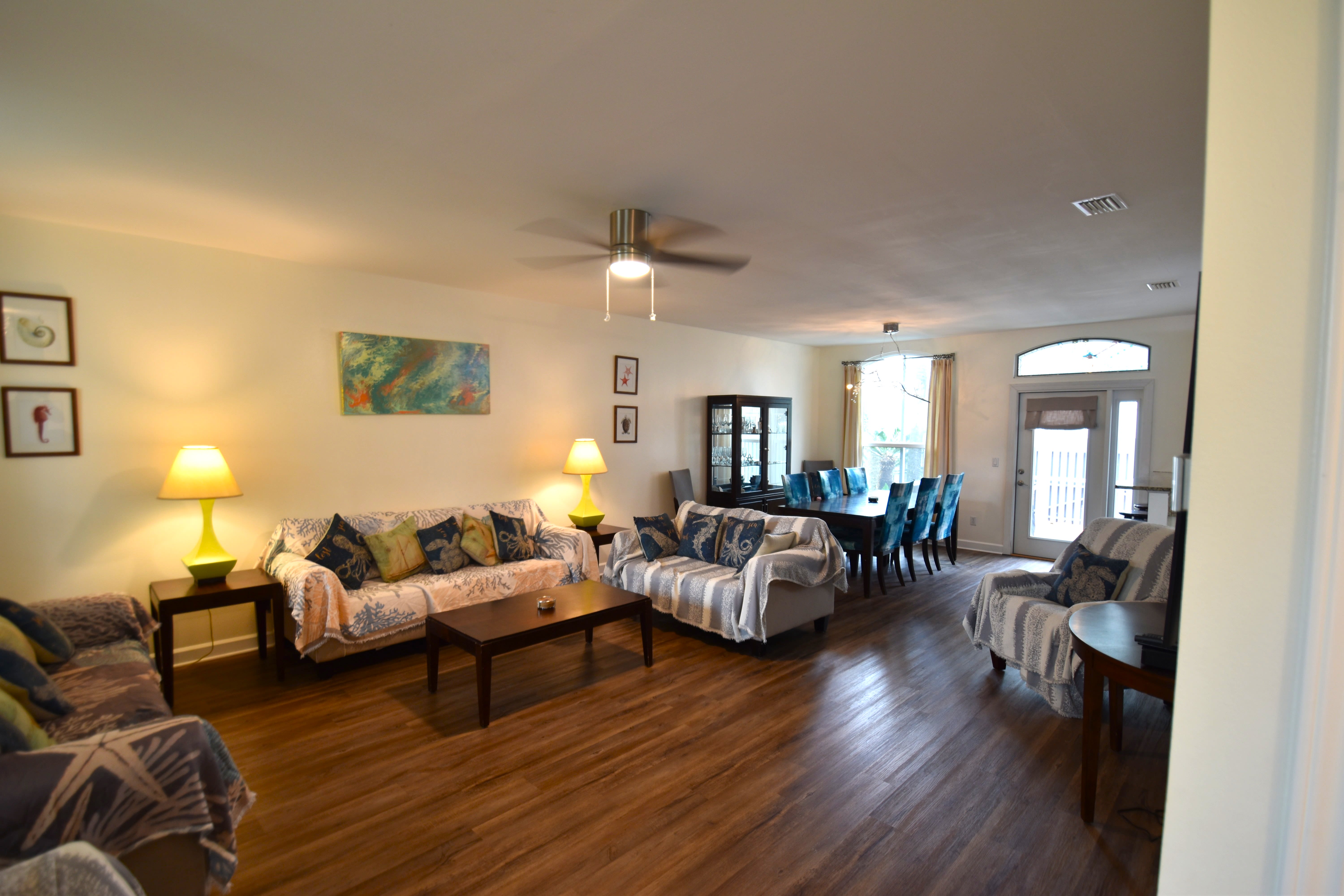 Spacious living room with 2 queen and 1 twin sleeper sofas