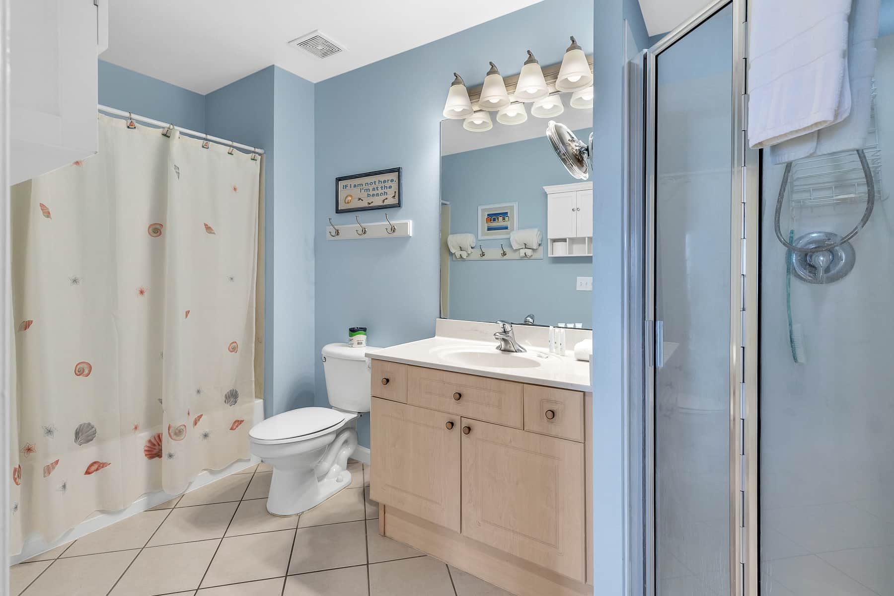 Master bathroom with walk in shower + tub/shower combo!