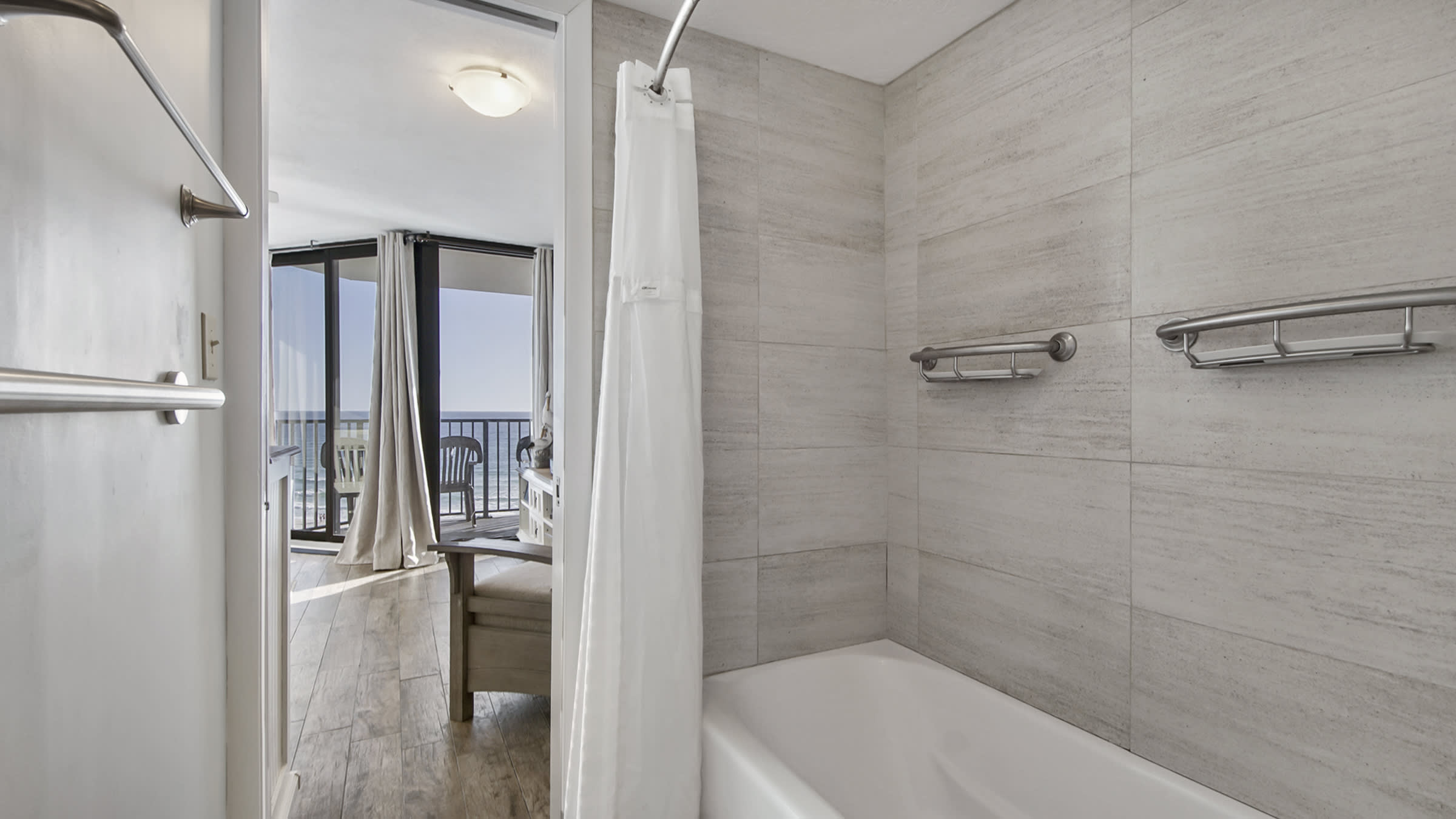 Grab bars added to shower area