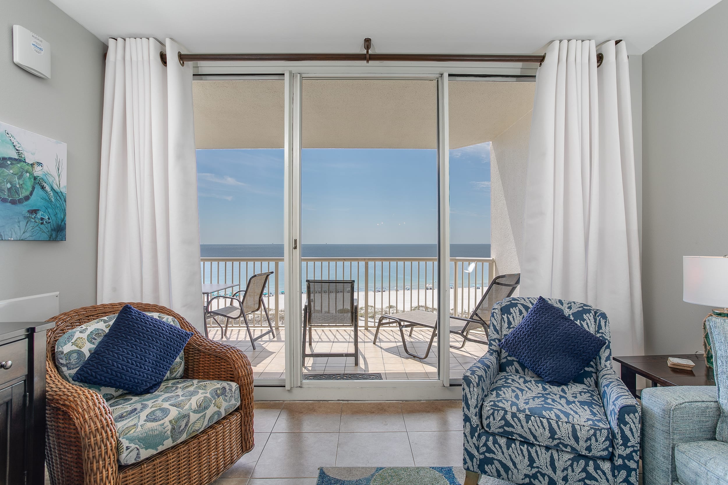 Living Room/Balcony w/Beach View