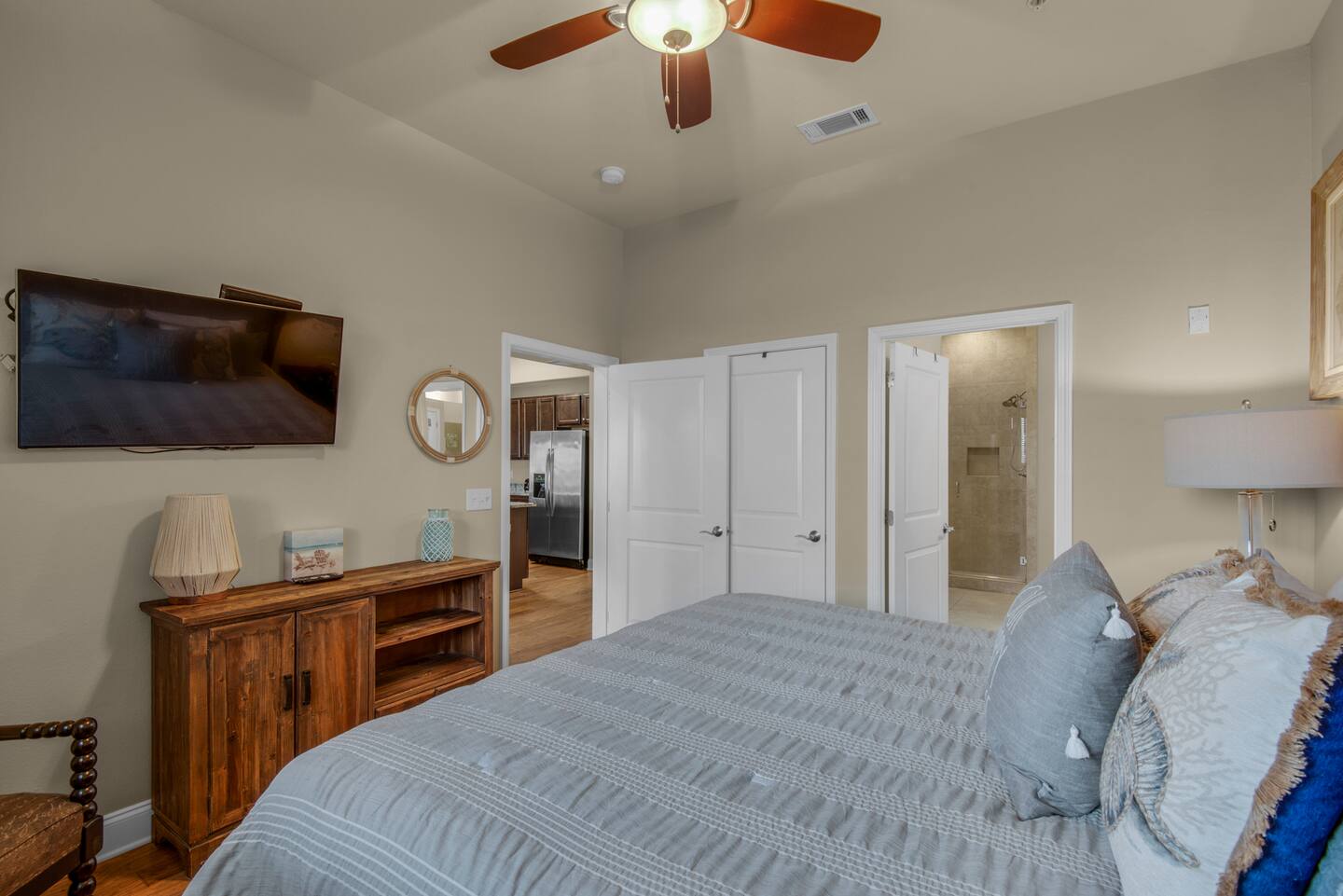 Master King bedroom right off of the kitchen