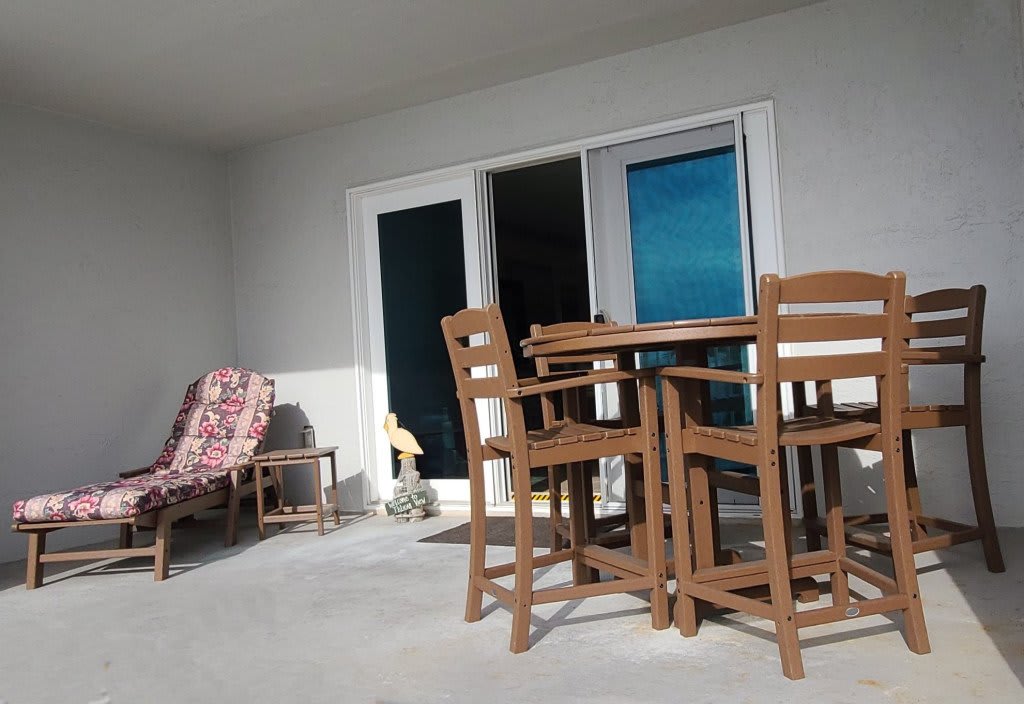 New patio furniture and lounger