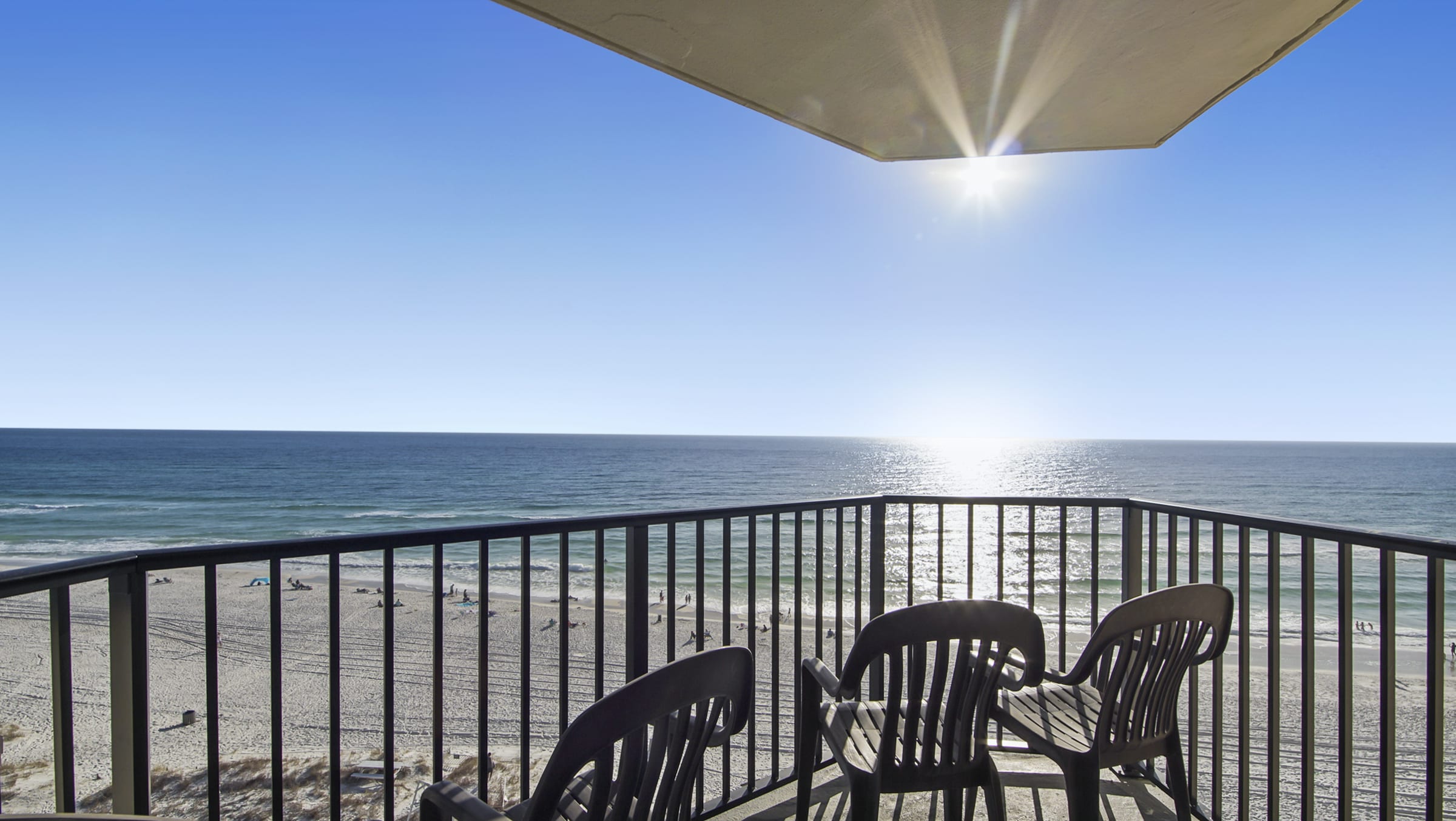 Seclude balcony faces away from other tower