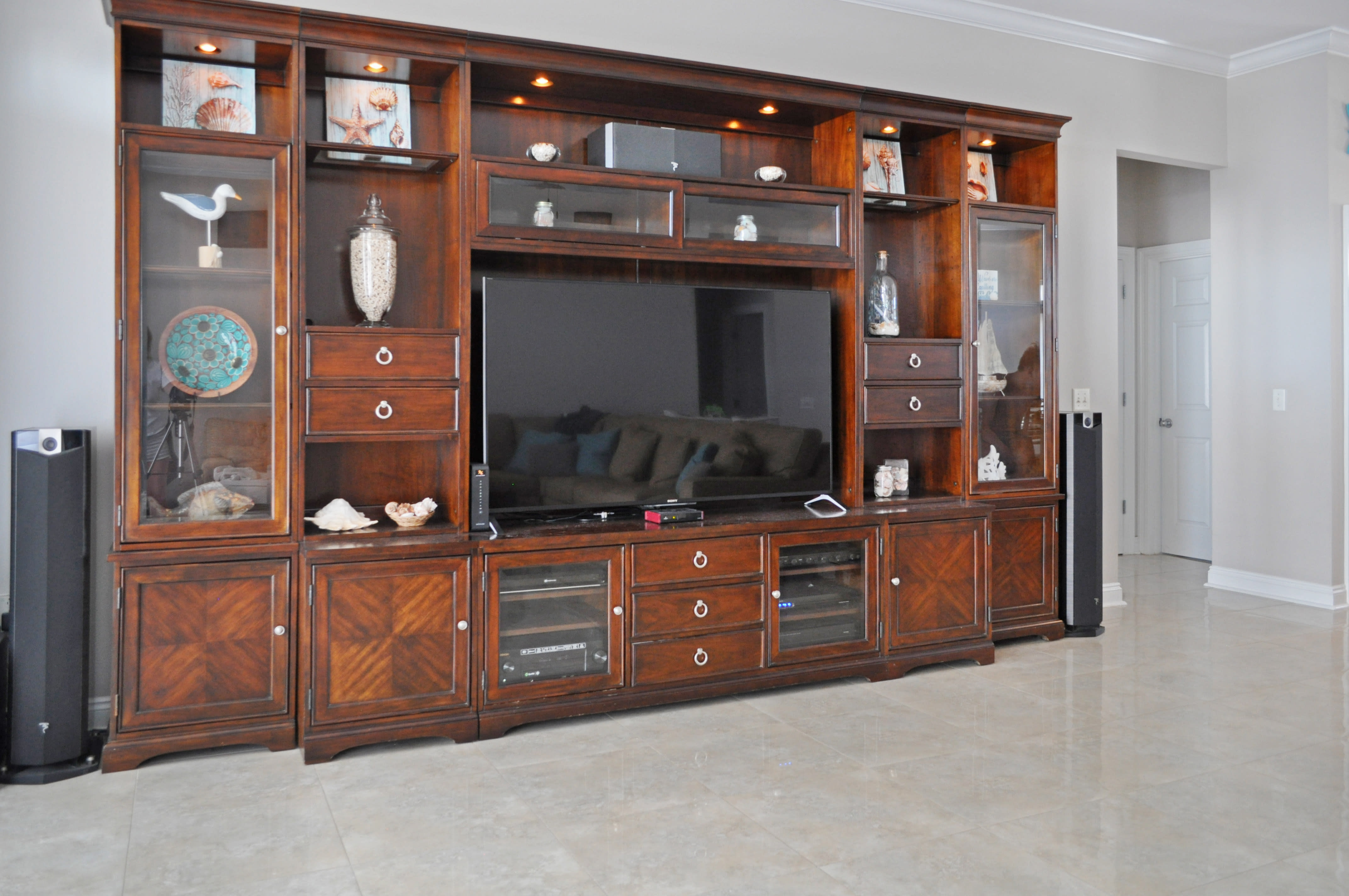 Enjoy a movie night on your large screen tv with surround sound