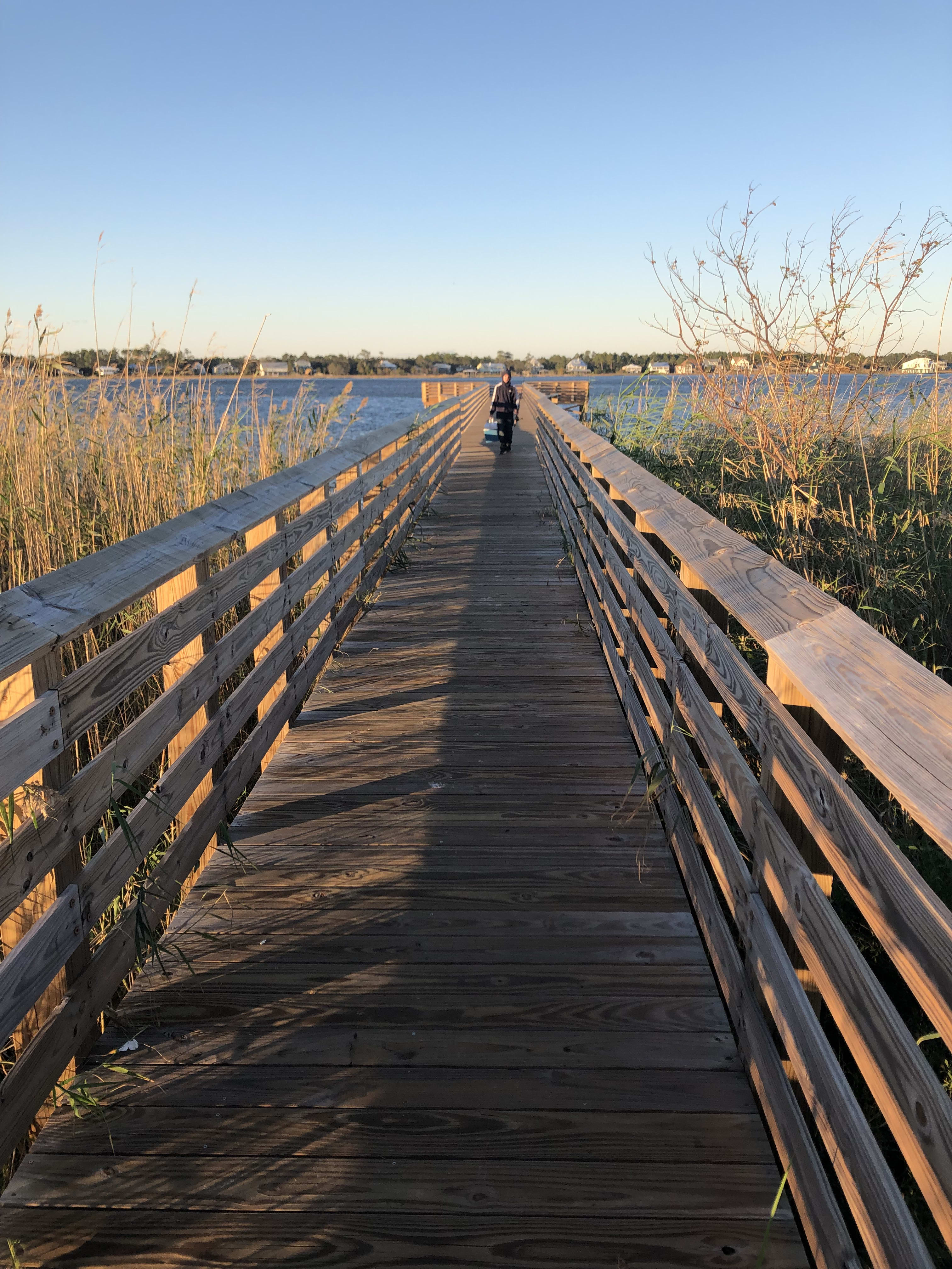 Fishing pier on Little Lagoon just down a paved path.