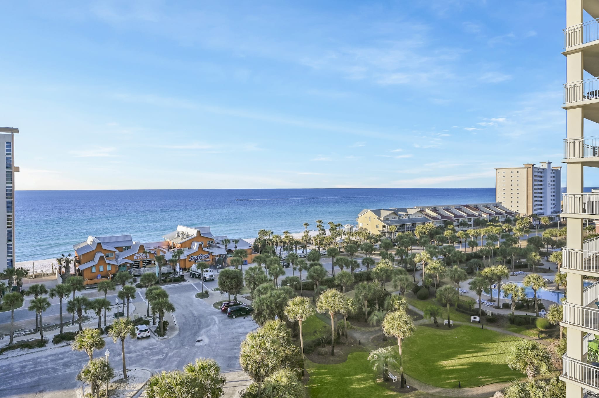 Short walk to the beach through 8 acres of lush landscaping