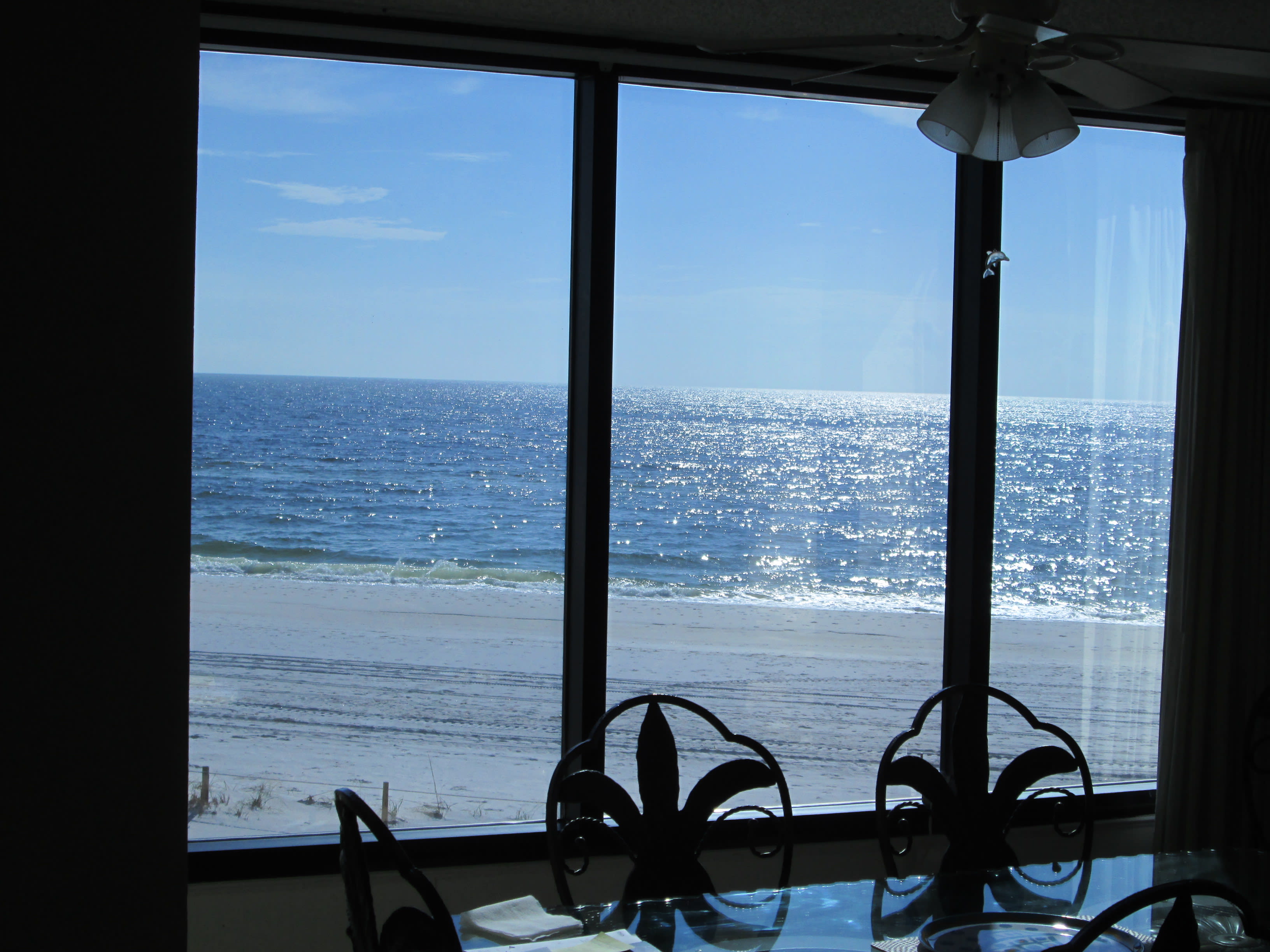 Gulf view from Kitchen dining table