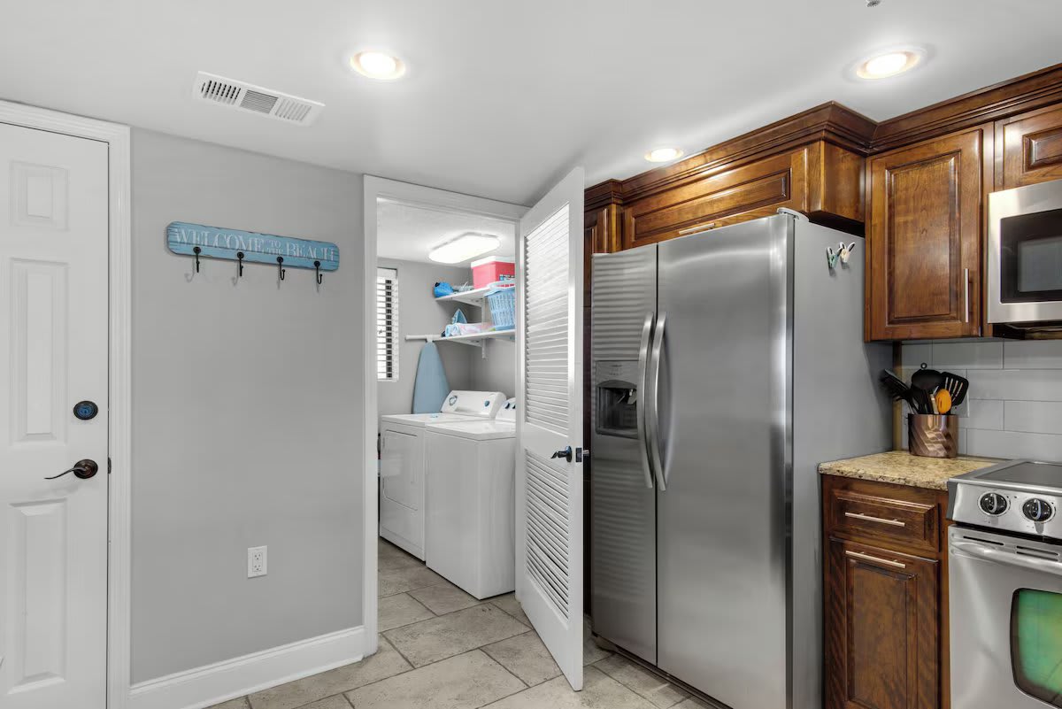 Laundry room with full size washer and dryer