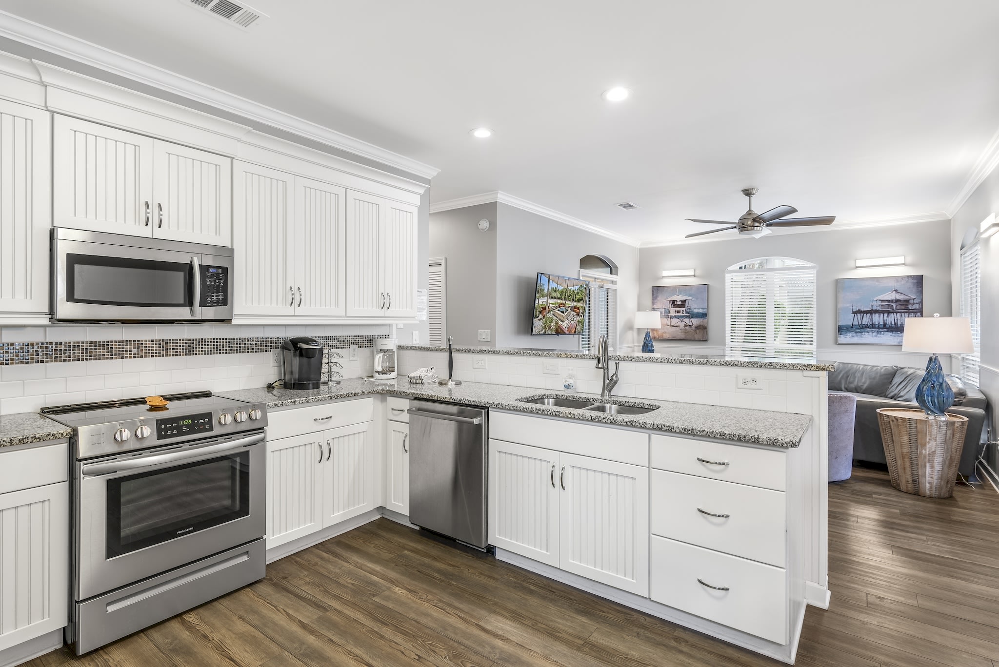 Kitchen with stainless steel appliances