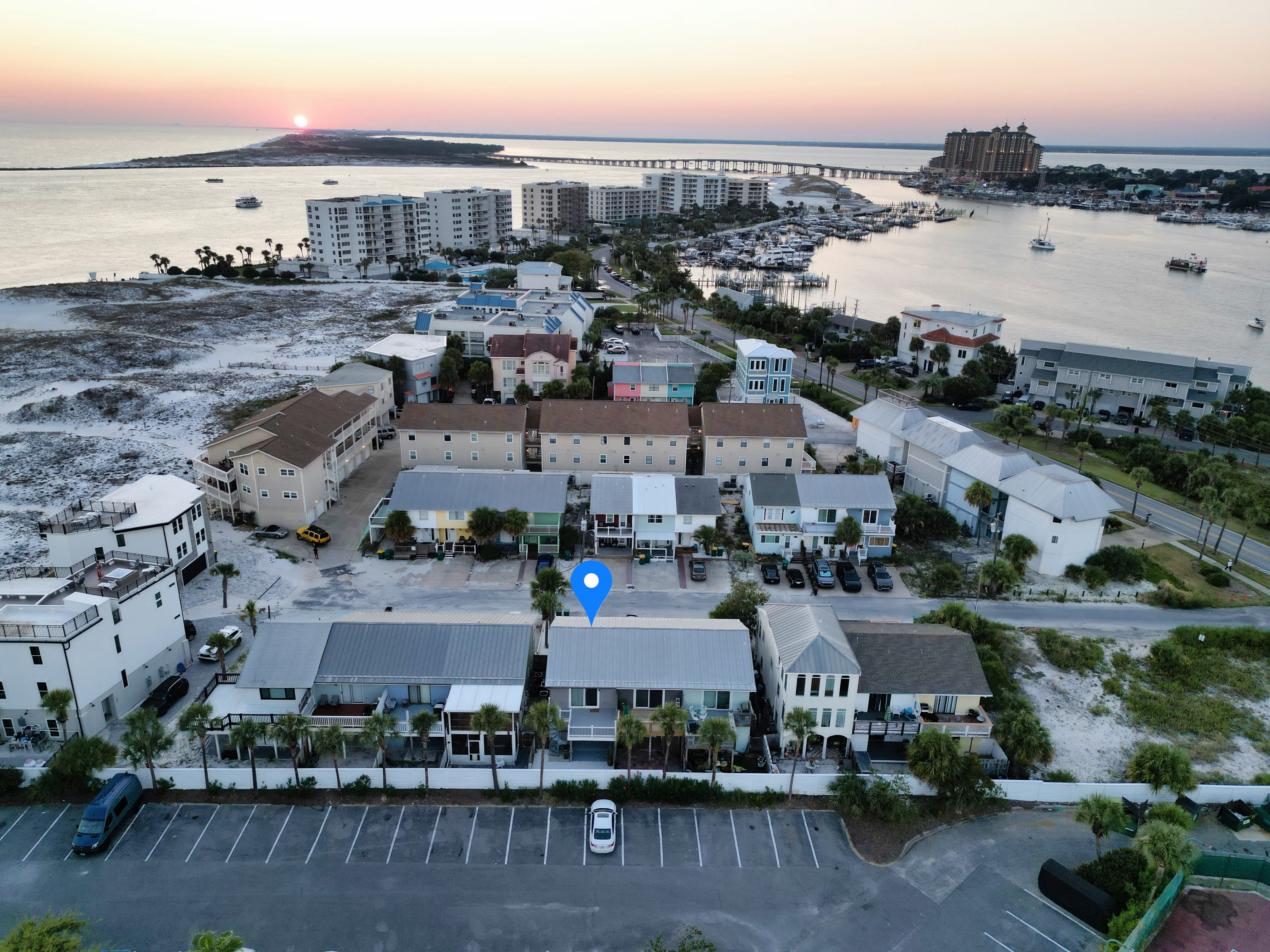 Overhead shot with pin marker to show location
