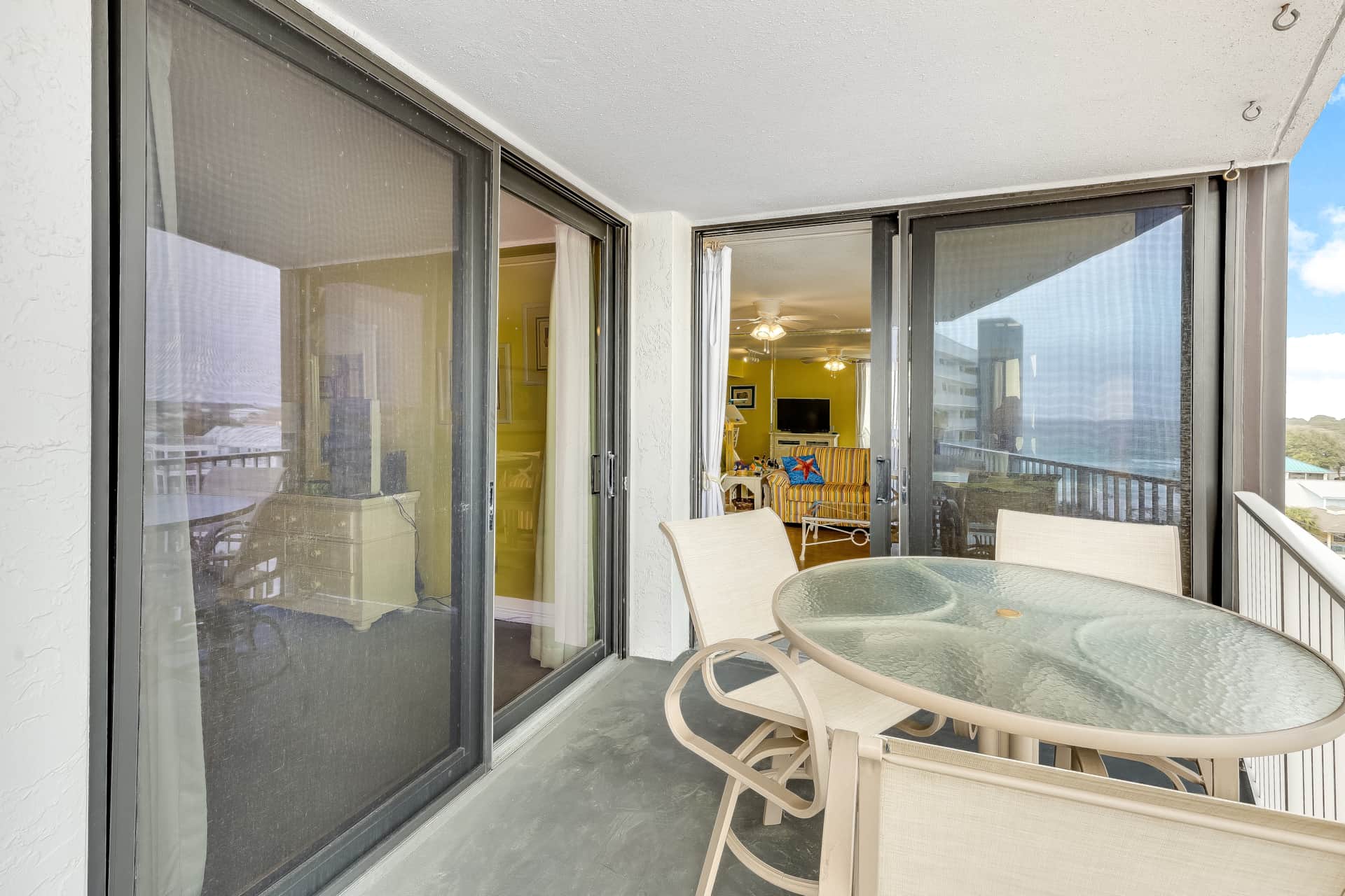 balcony access from living room or master bedroom