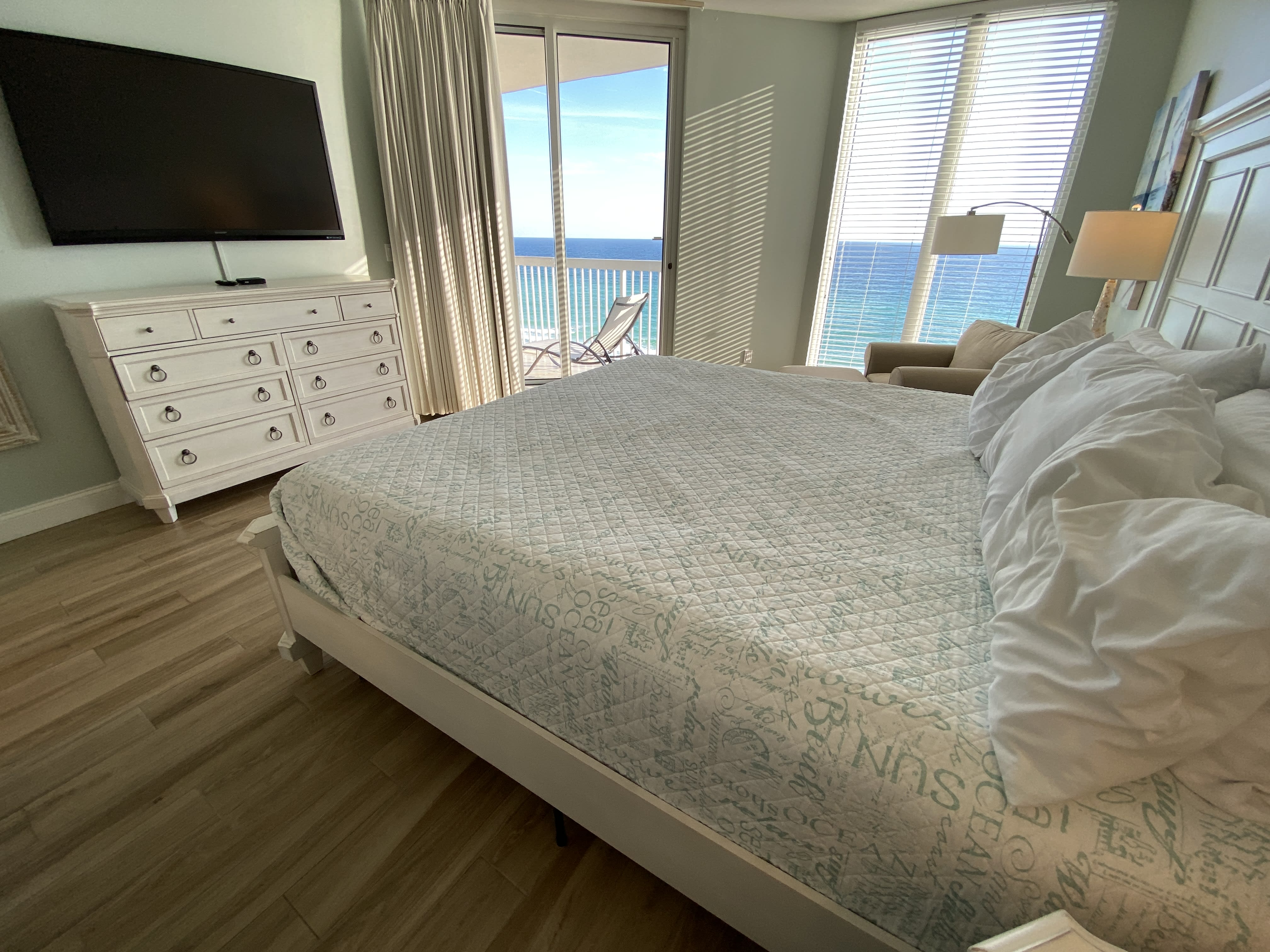 Bdrm 1- Master suite with floor to ceiling endless water views.