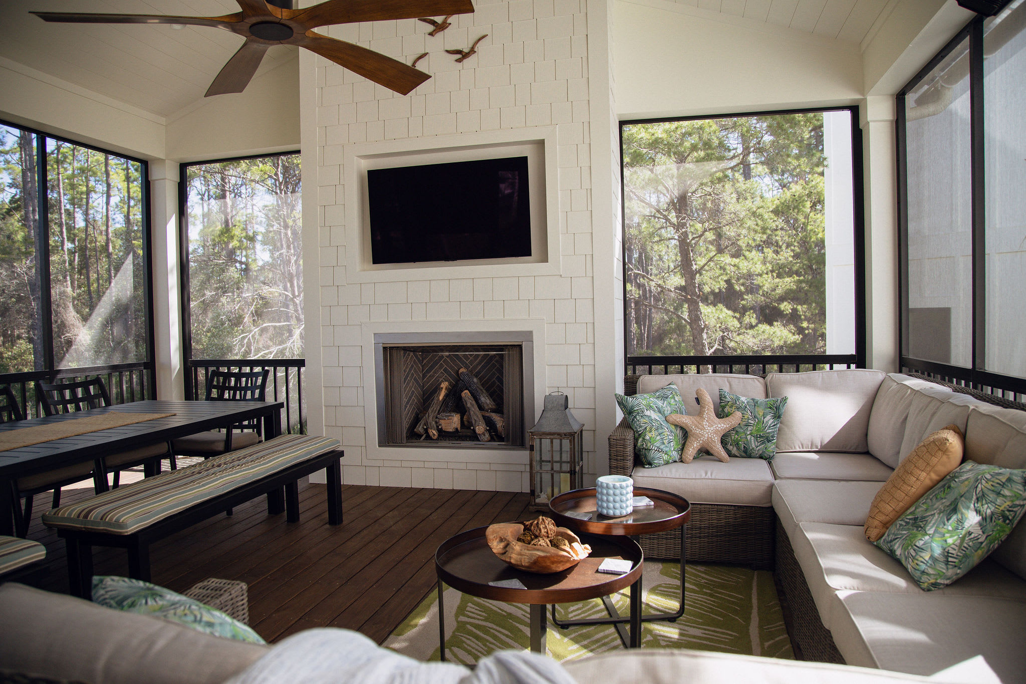 After grilling &amp; dinner, gather around the fireplace &amp; TV on cool evenings!