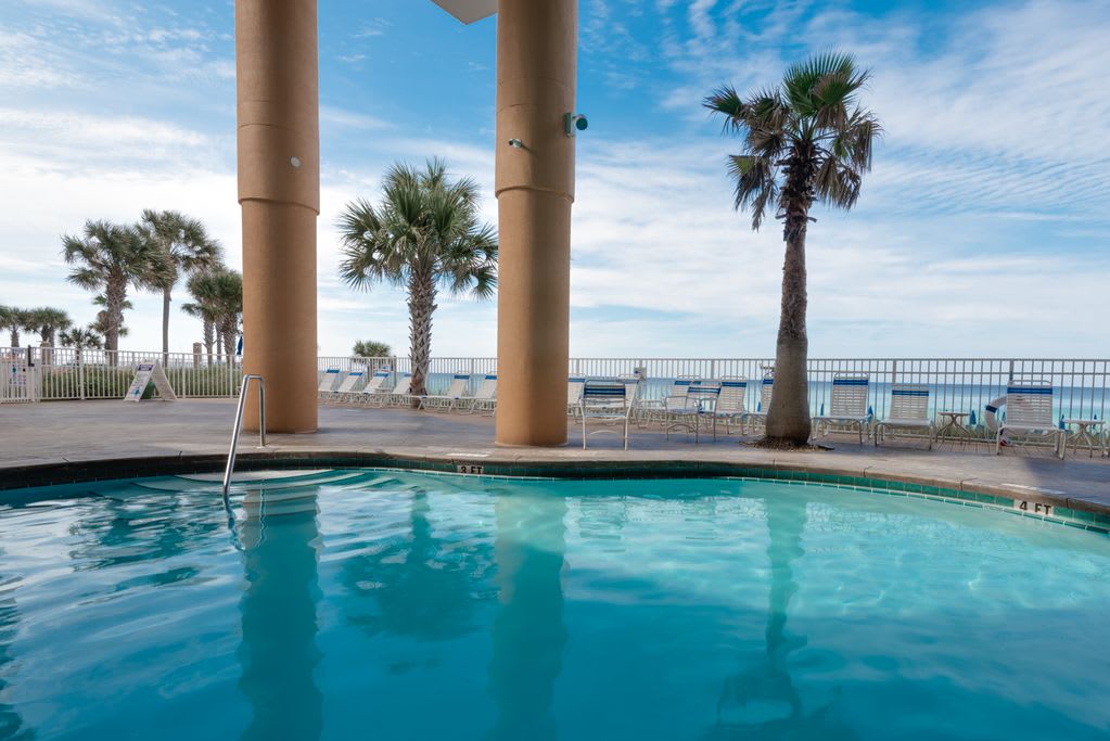 The East pool looks out over the beach.