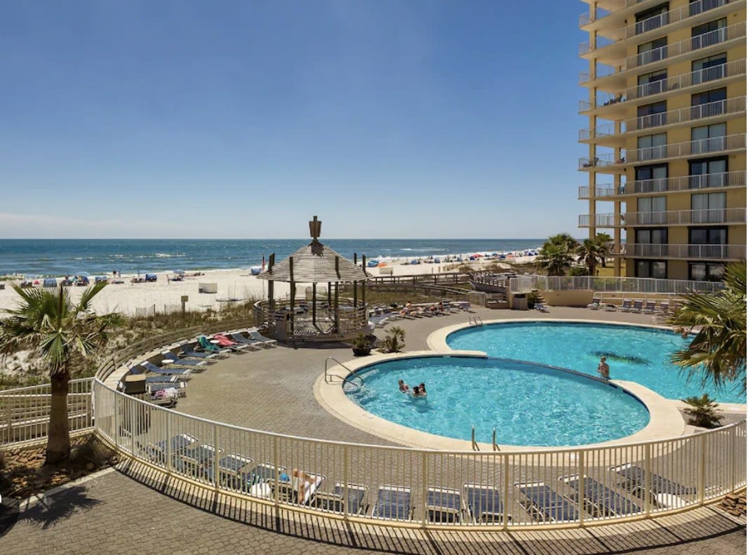 Our pool is right on the beach!