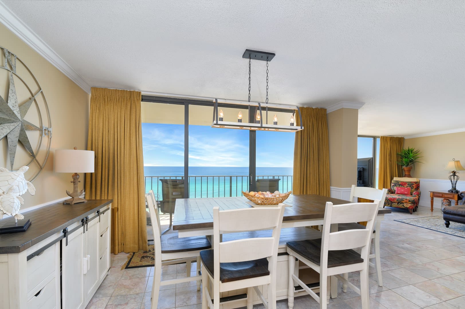 Dining room has beautiful gulf view