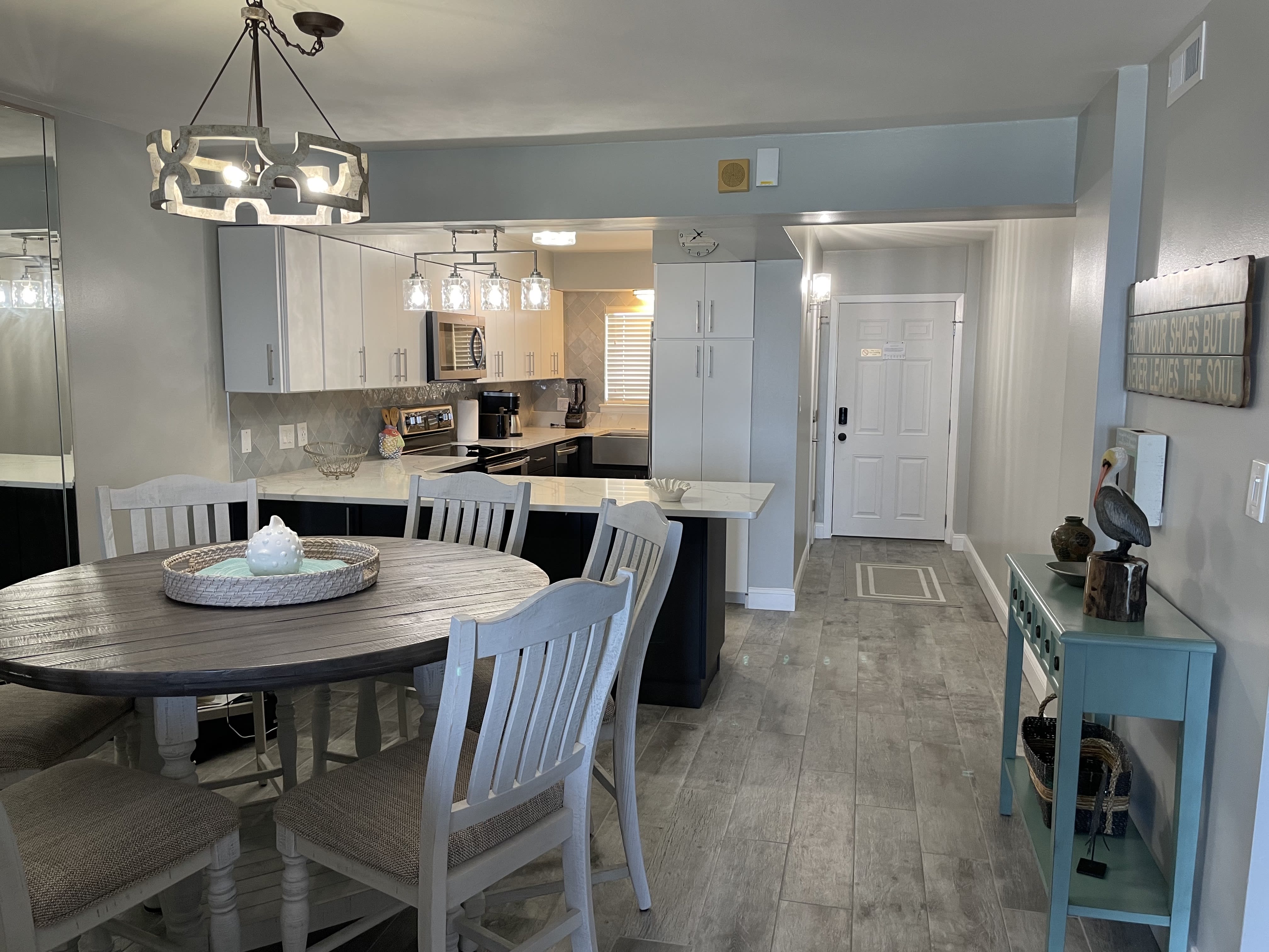View of Kitchen and Dining from Living Area