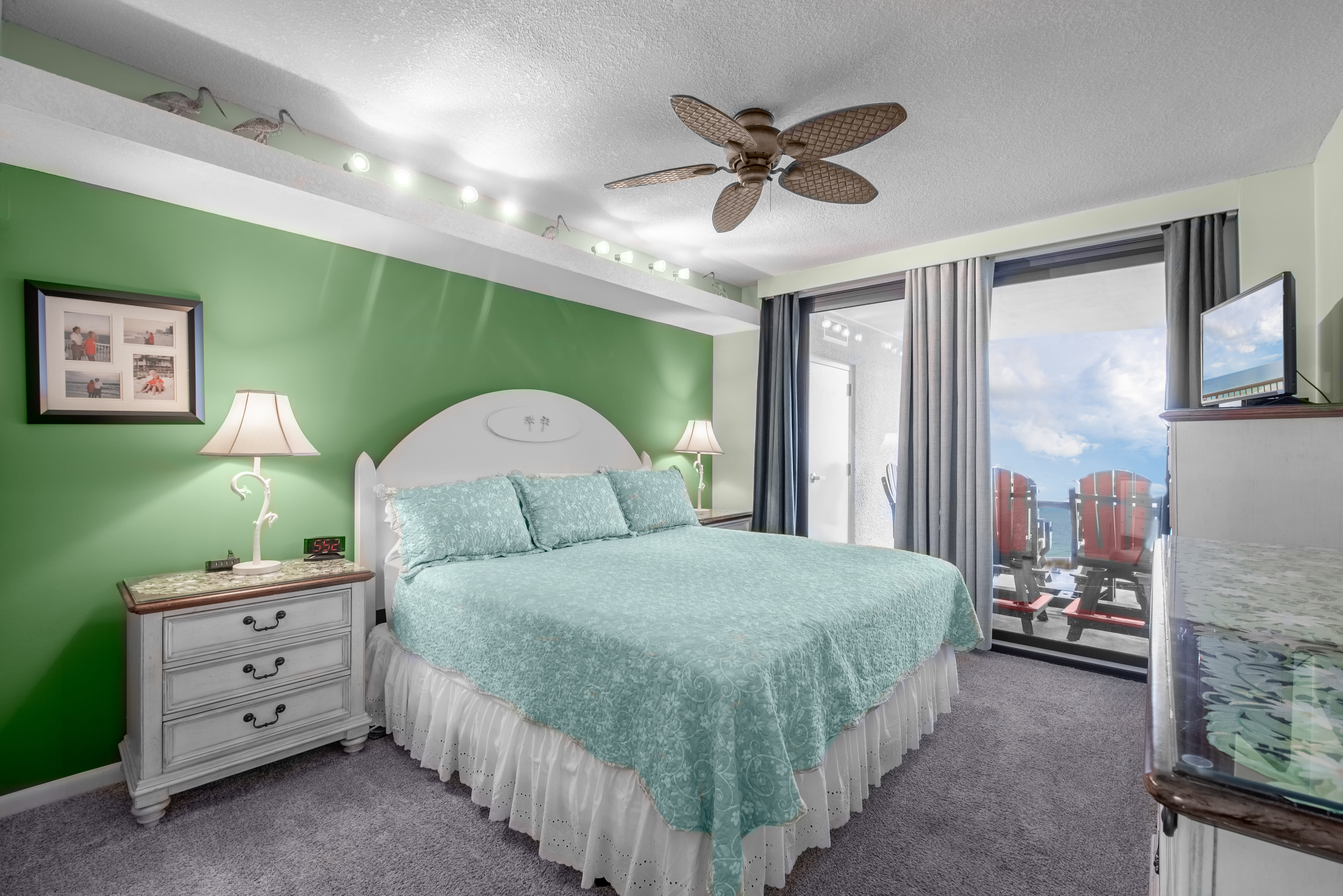 Primary bedroom, newly redecorated and designed for ultimate relaxation 