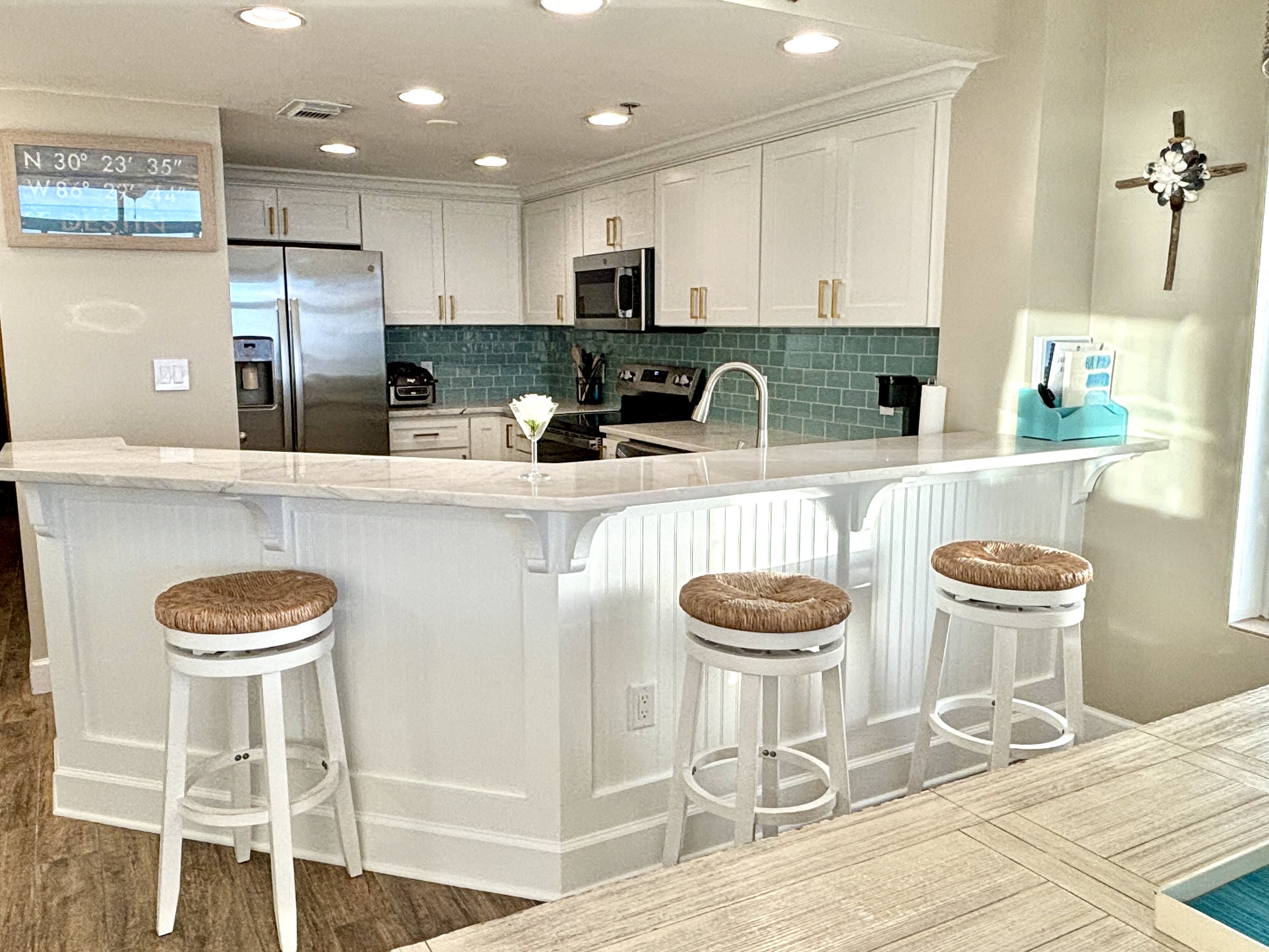 Renovated kitchen and bar