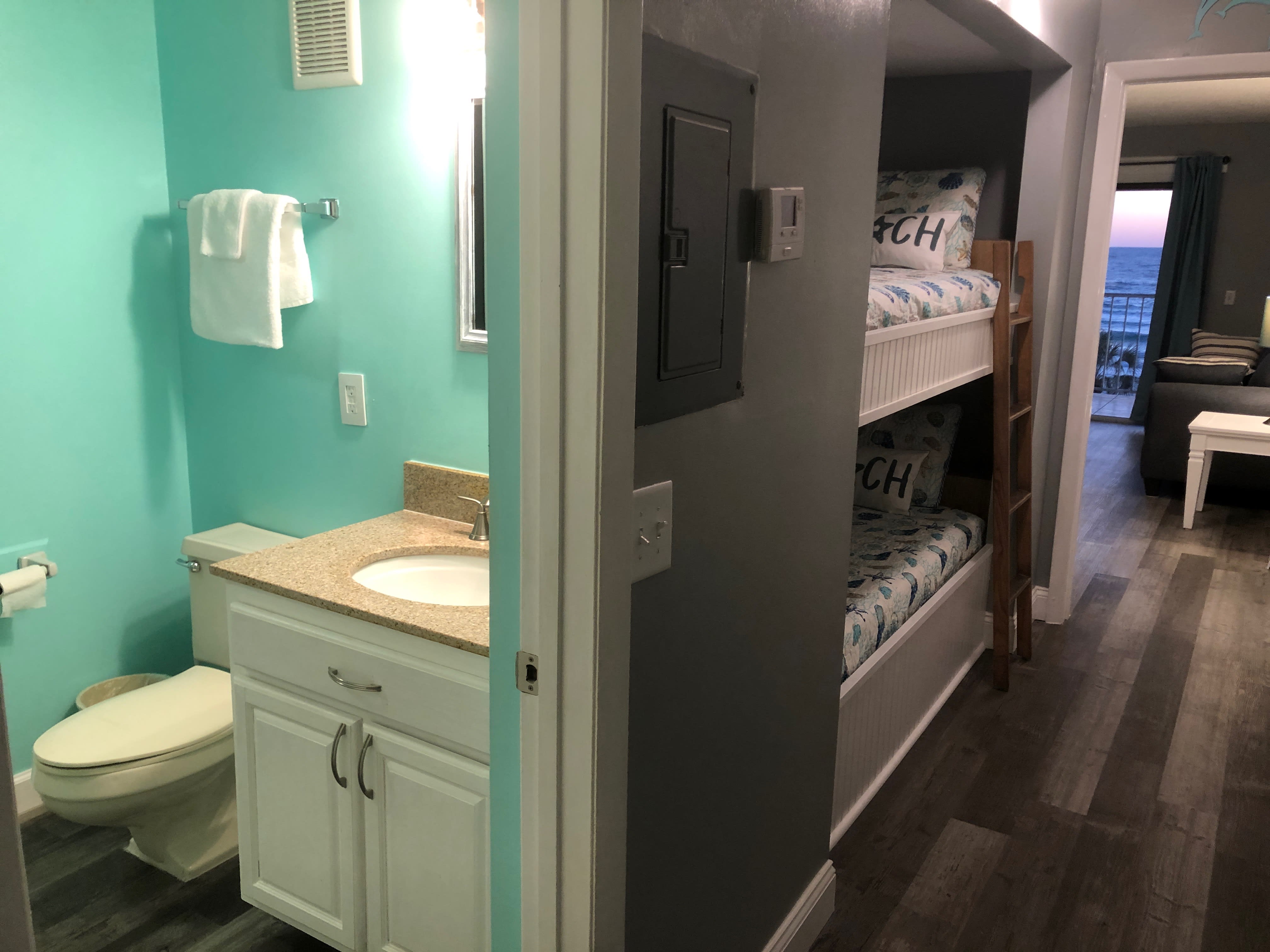 1/2 Bath and Bunk Beds