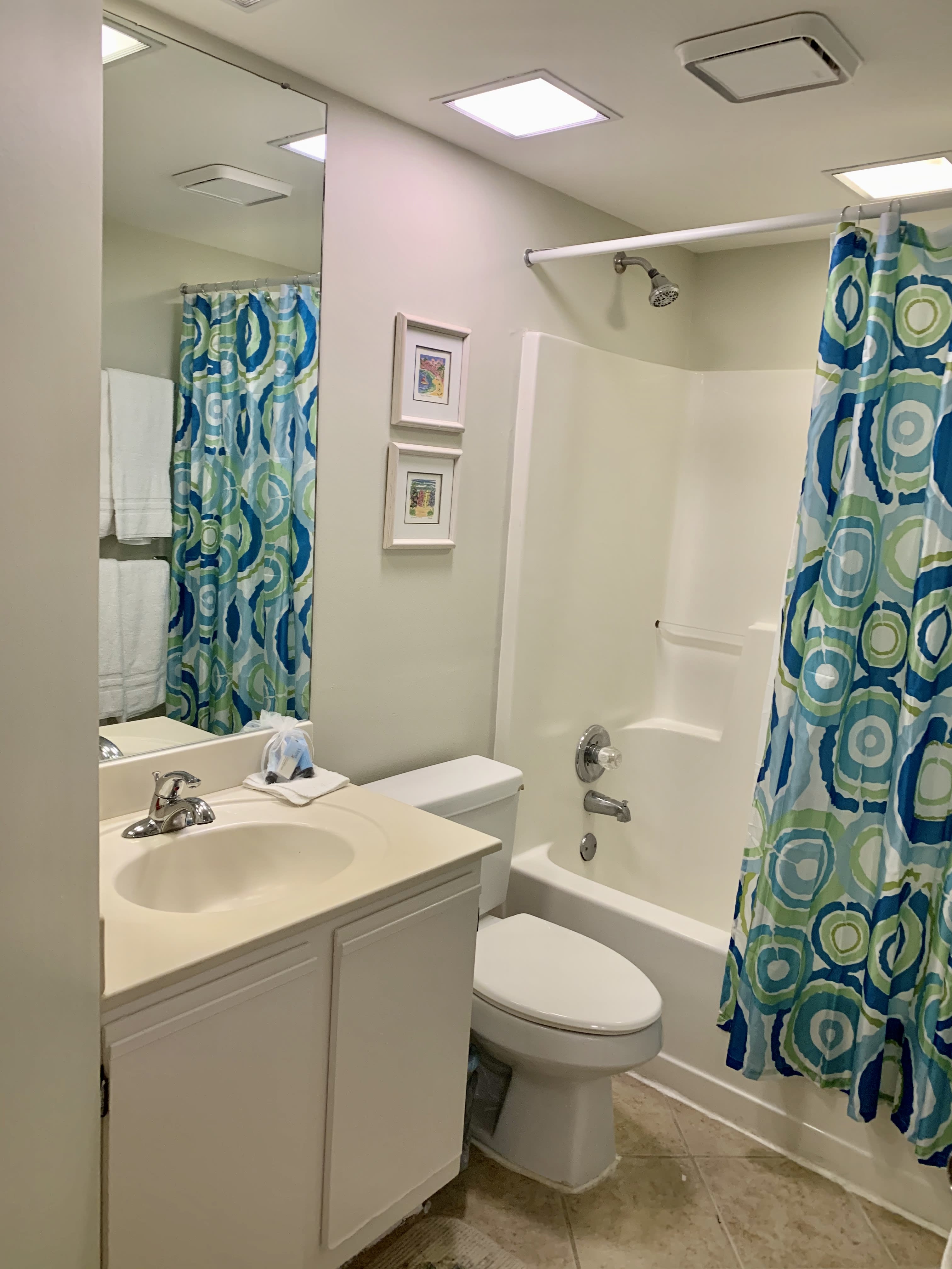 Second bathroom with shower/tub combo