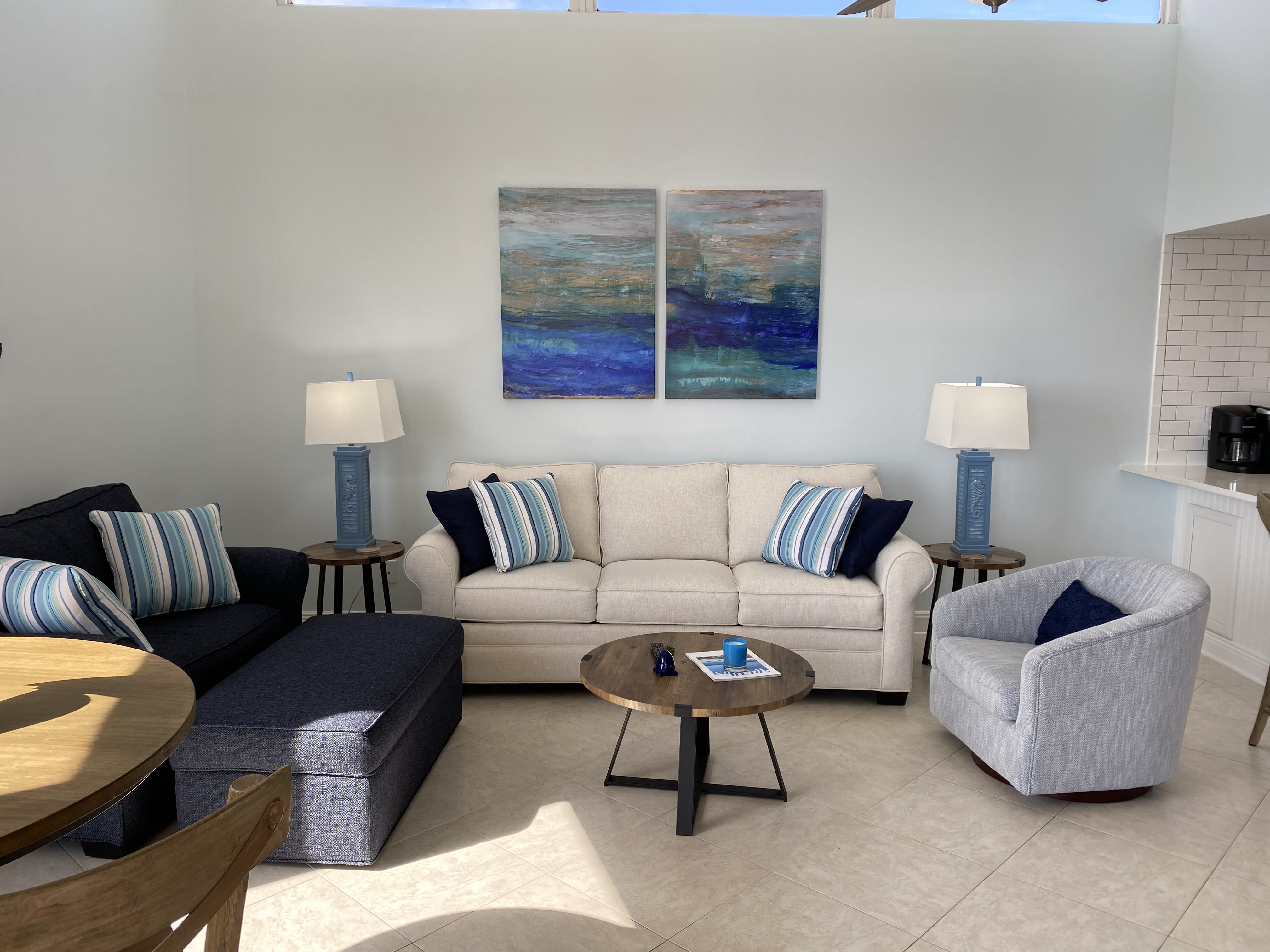 Top floor condo features skylights