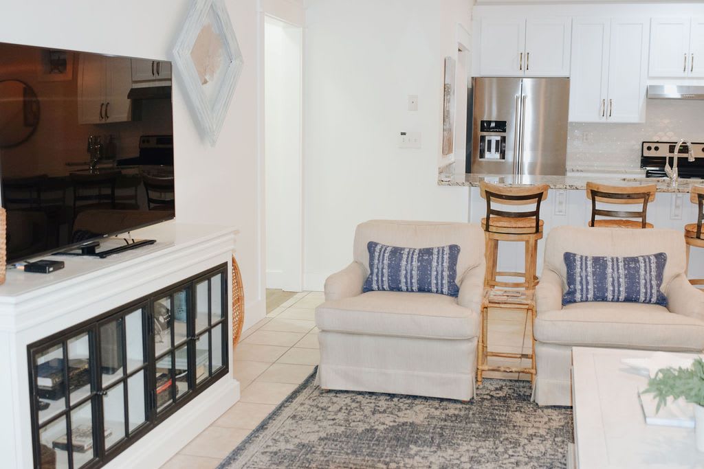 Large smart tv in living area