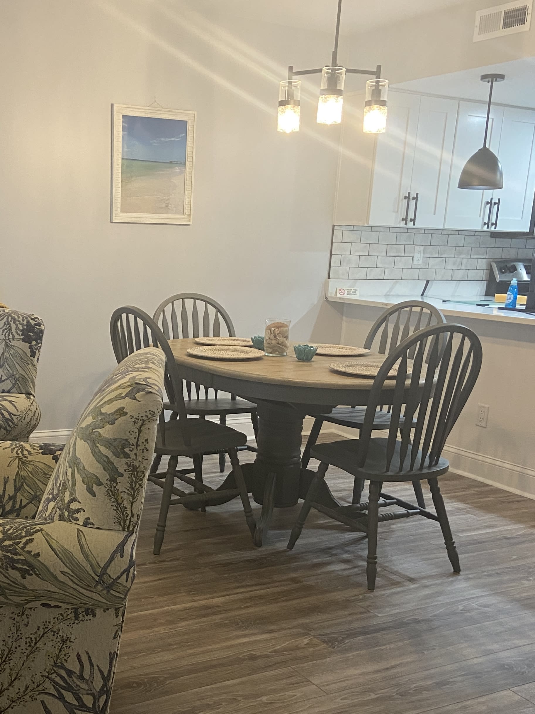 Enjoy this space to dine-in and enjoy take-out from local restaurants. 