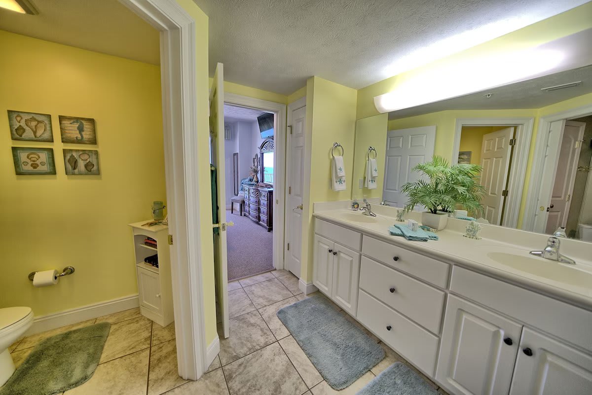 MASTER BATH LOOKING INTO BEDROOM
