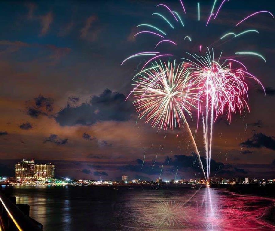 view of Harbor Walk's fireworks (summer only)