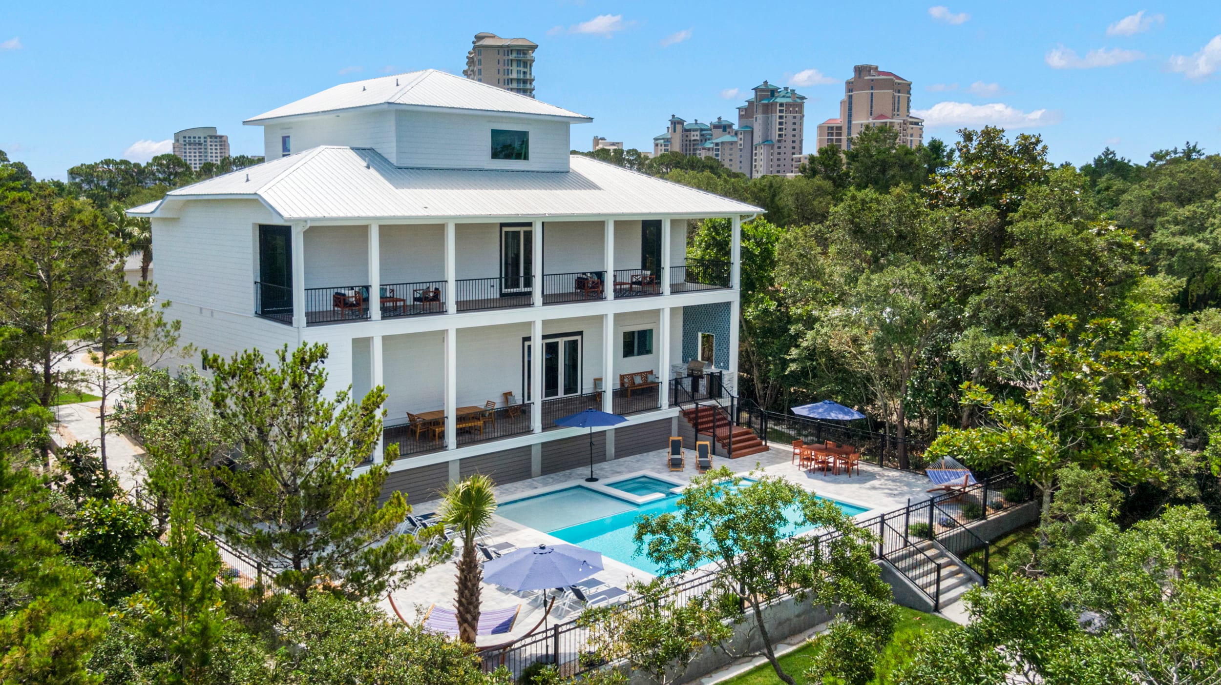 Lush, tropical, expansive backyard