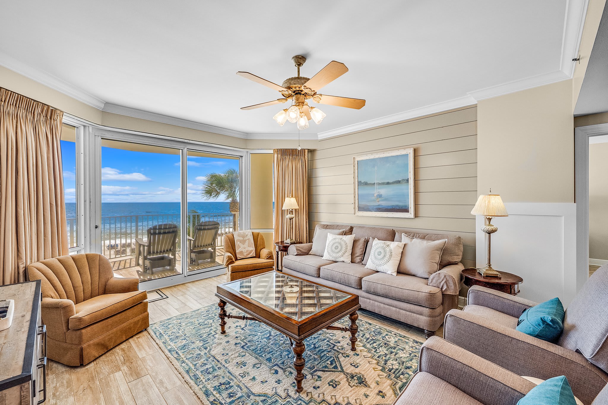 Comfy living room furn. for relaxing and planning your day. 