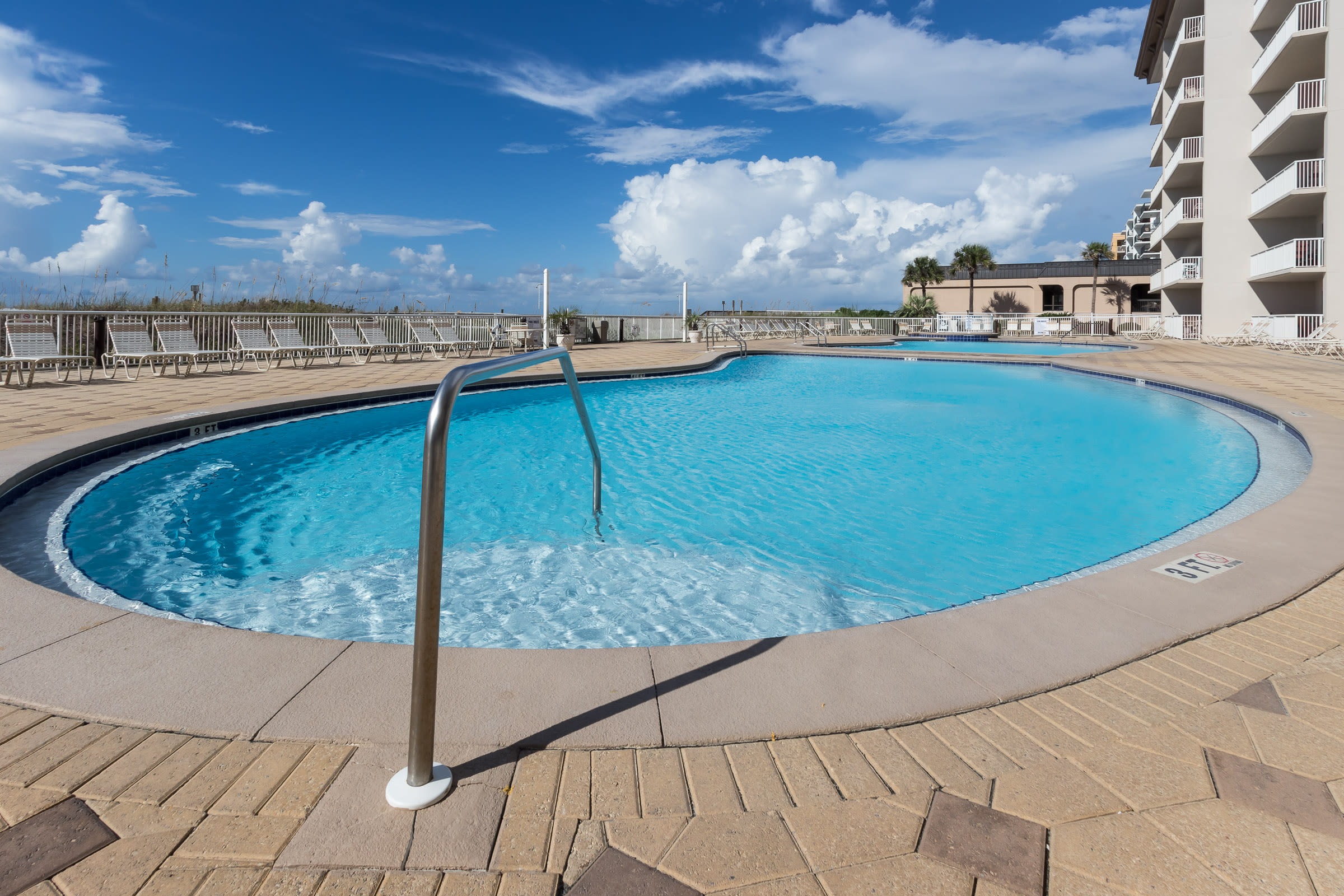 Summer Place has 2 beach front pools with one heated seasonally. 