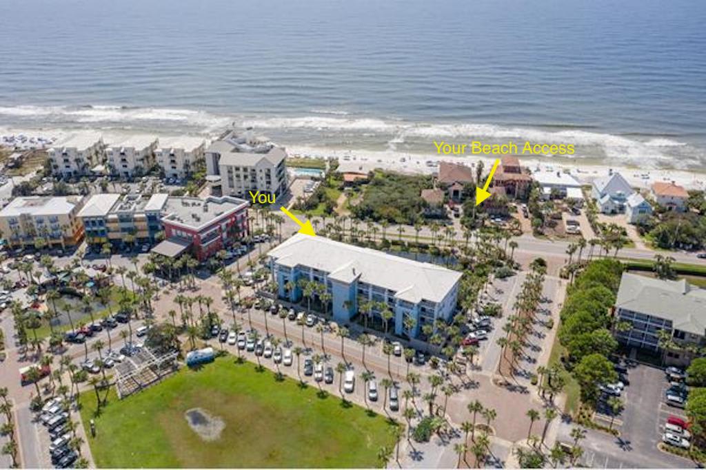 Arial View of Us with Beach Access