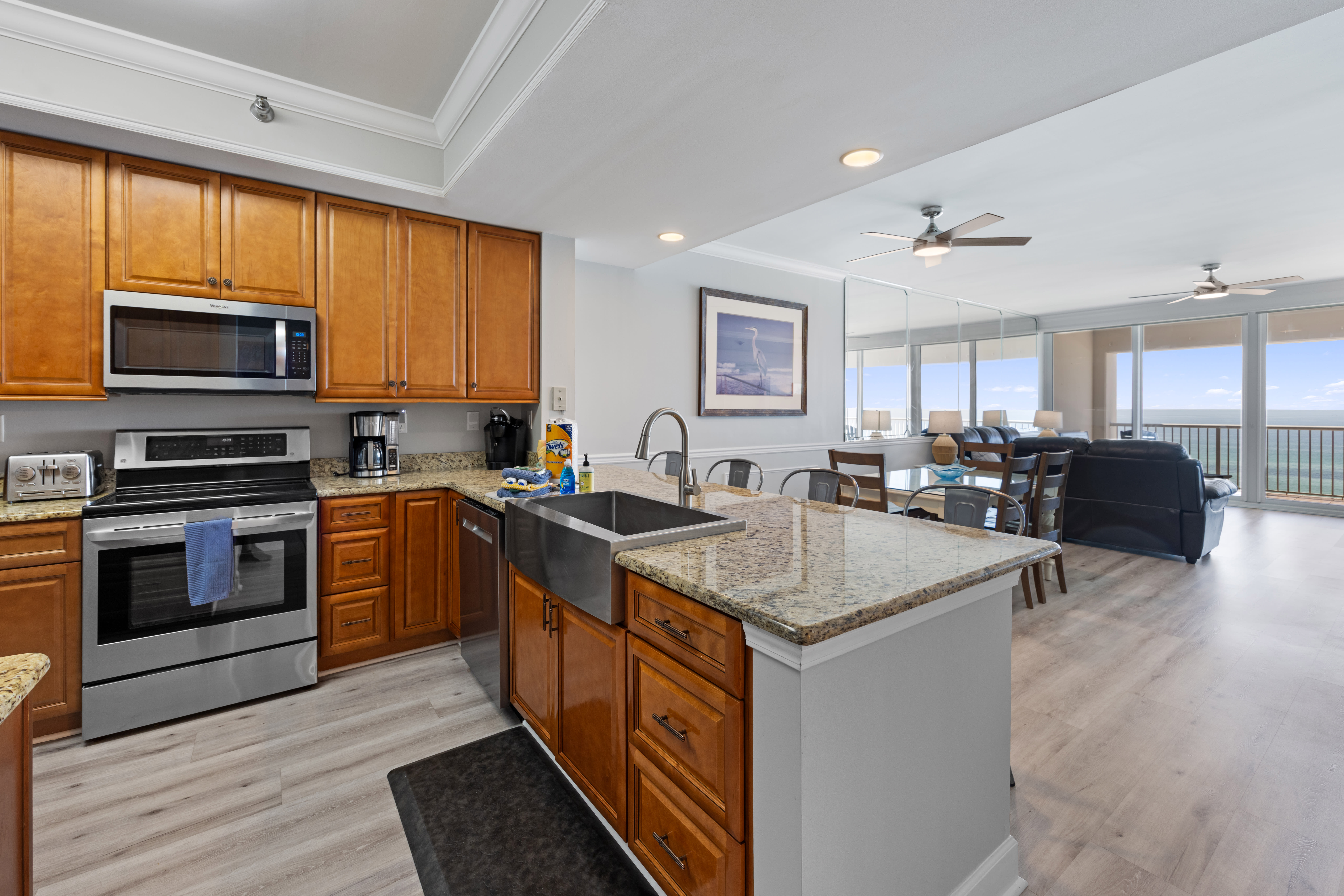 Spacious Kitchen with Gorgeous Gulf Views 