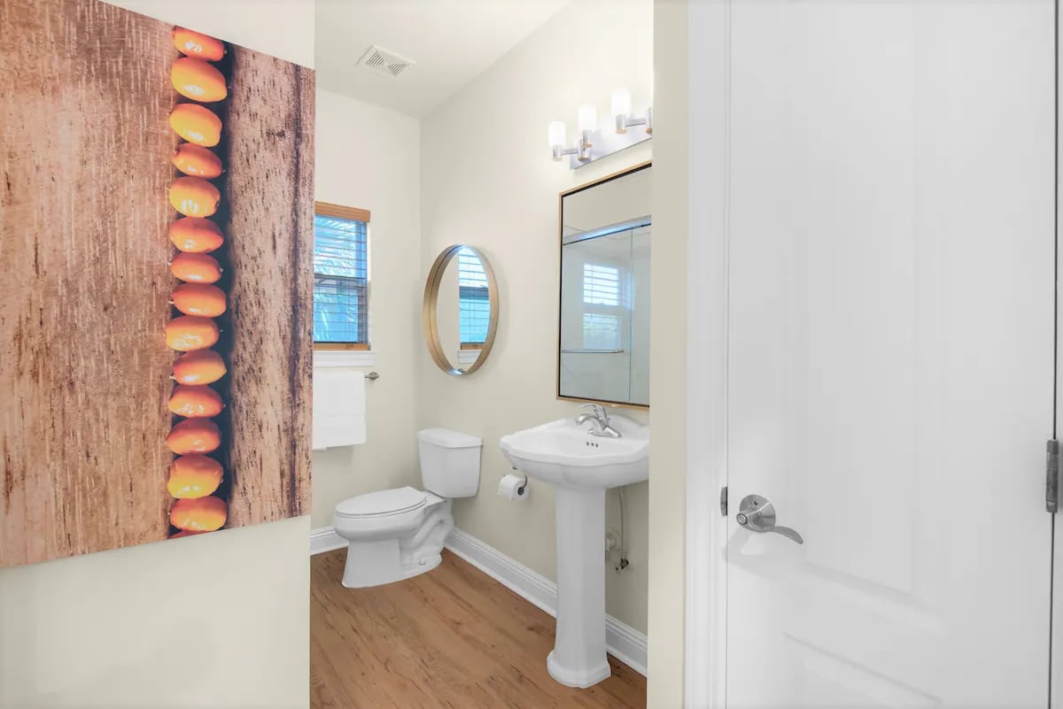 Shipwatch-23...1st floor. Shared hall full bath. with frameless glass tub/shower combo. Photo 1