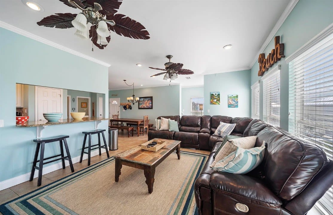 Plenty of room to lounge as a family watching TV or playing games