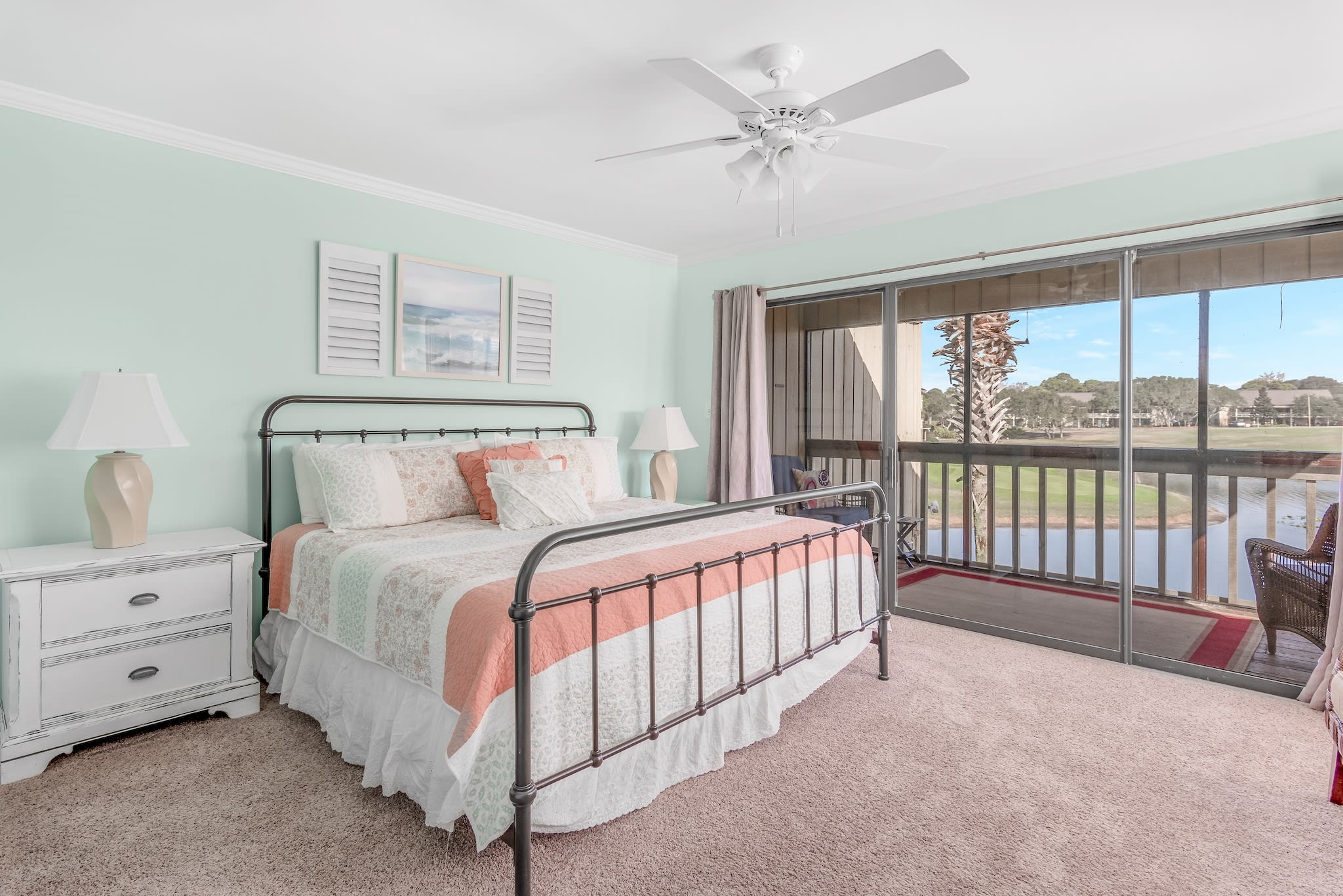 Master bedroom has king bed, private screened in deck