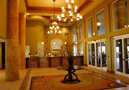 Grand entrance to lobby.