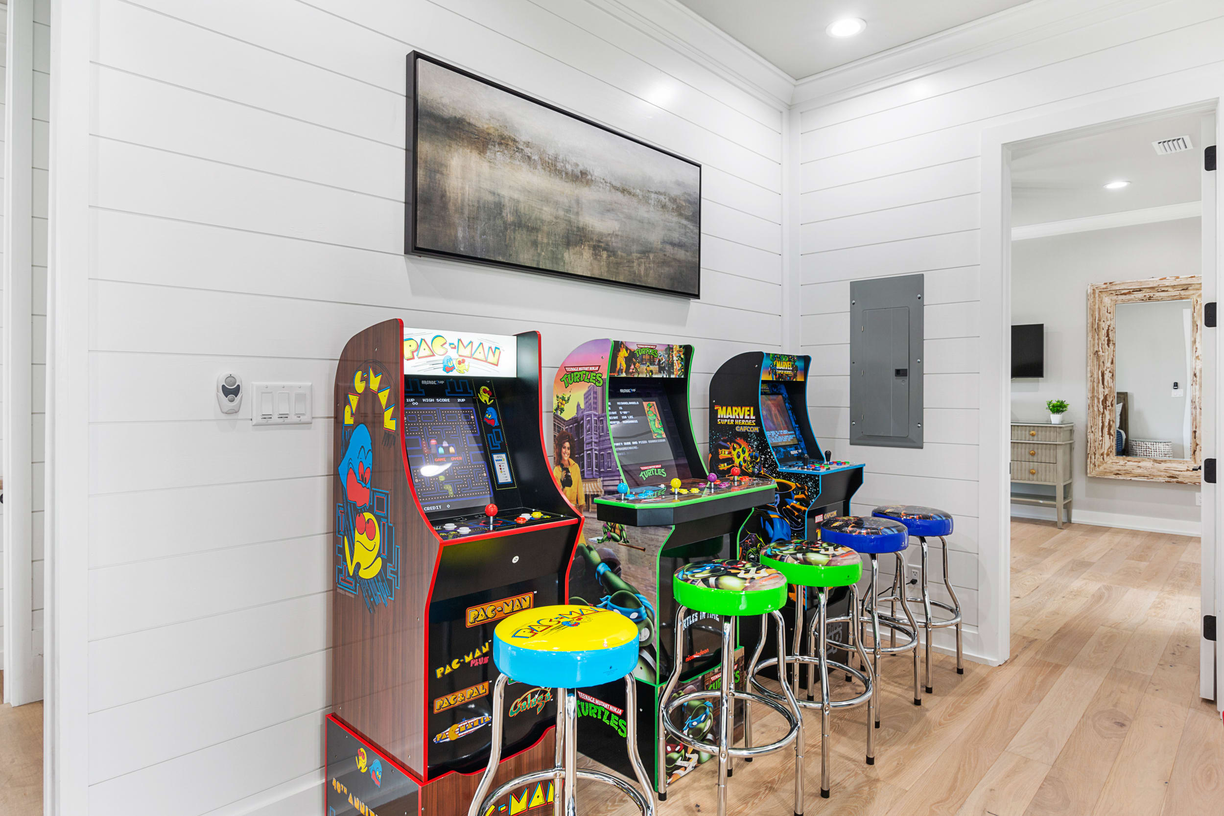 2nd floor has additional living room and arcade area